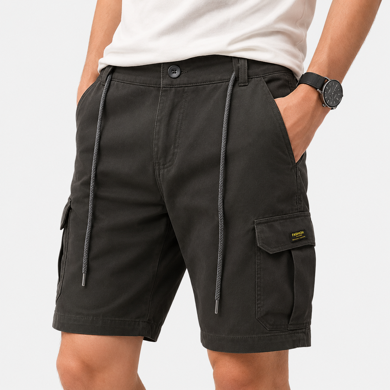 Herre cargo shorts i bomuld med sidelommer - behagelige sommershorts