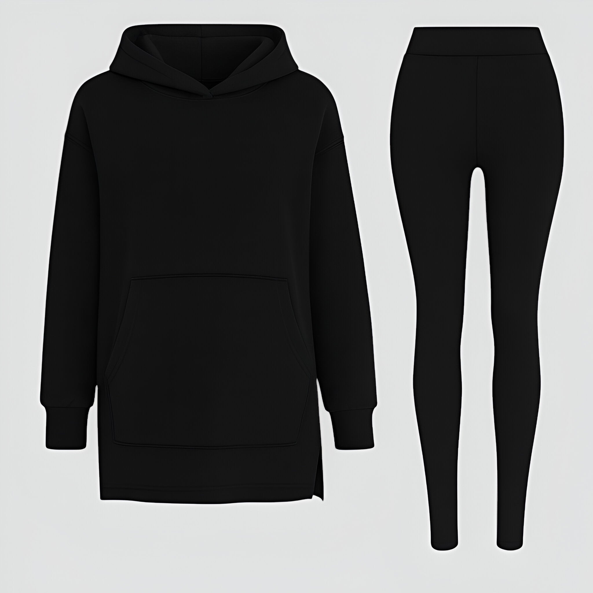 Set felpa e leggings - Comfort e Stile Senza Sforzo - Nero - comfort felpa felpa leggings leggings Moda Senza Sforzo Outfit Casual Chic Outfit Relaxato Set Comfort Quotidiano Set Felpa con Leggings a Mezza Lunghezza Set Felpa Elegante sforzo stile women's sweater - Concept Palermo