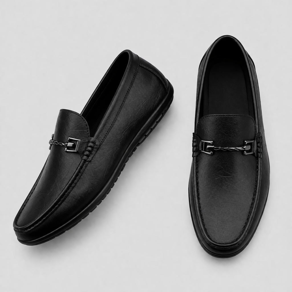 Mocassini da uomo in pelle con motivo a serpente in marrone scuro - Nero - mocassini mocassini uomo motivo Occasion:Formal pelle scuro serpente shoes Shoes men uomo - Concept Palermo