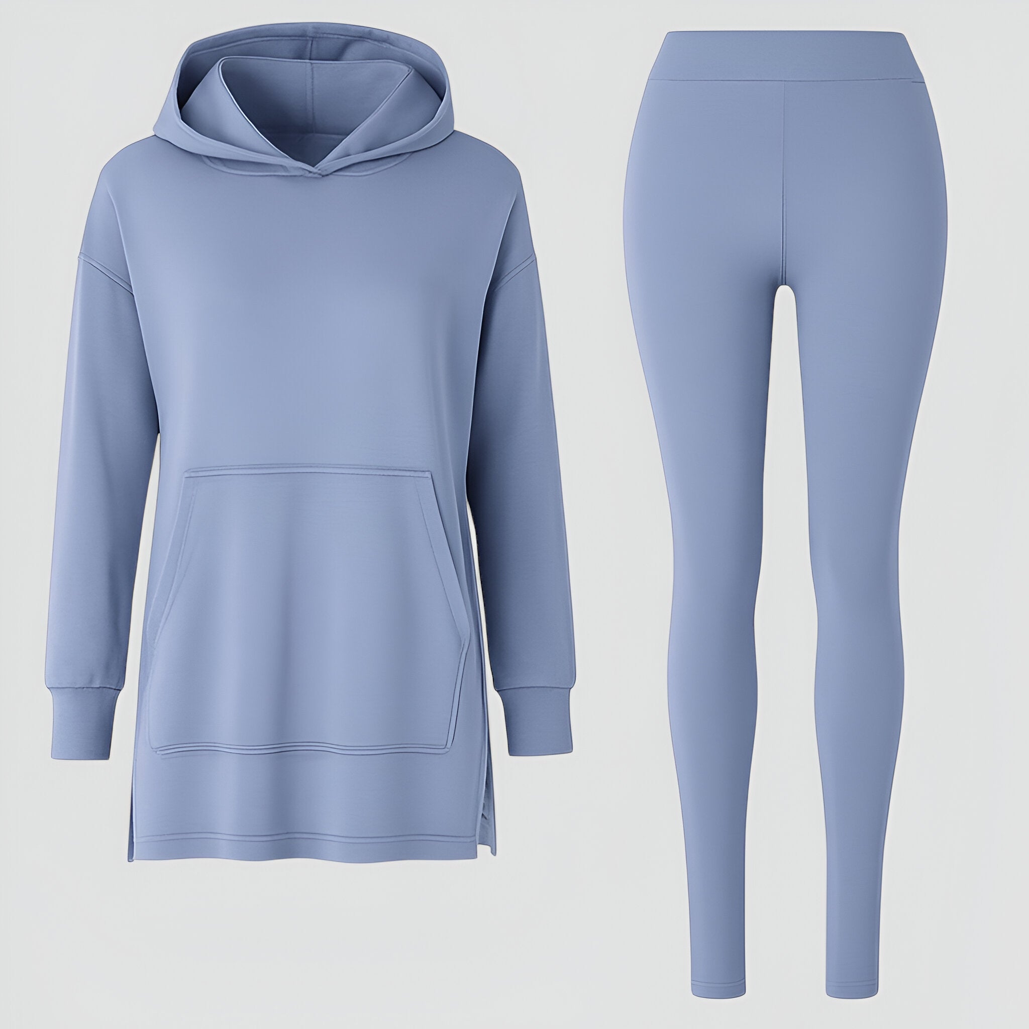 Set felpa e leggings - Comfort e Stile Senza Sforzo - Blu - comfort felpa felpa leggings leggings Moda Senza Sforzo Outfit Casual Chic Outfit Relaxato Set Comfort Quotidiano Set Felpa con Leggings a Mezza Lunghezza Set Felpa Elegante sforzo stile women's sweater - Concept Palermo