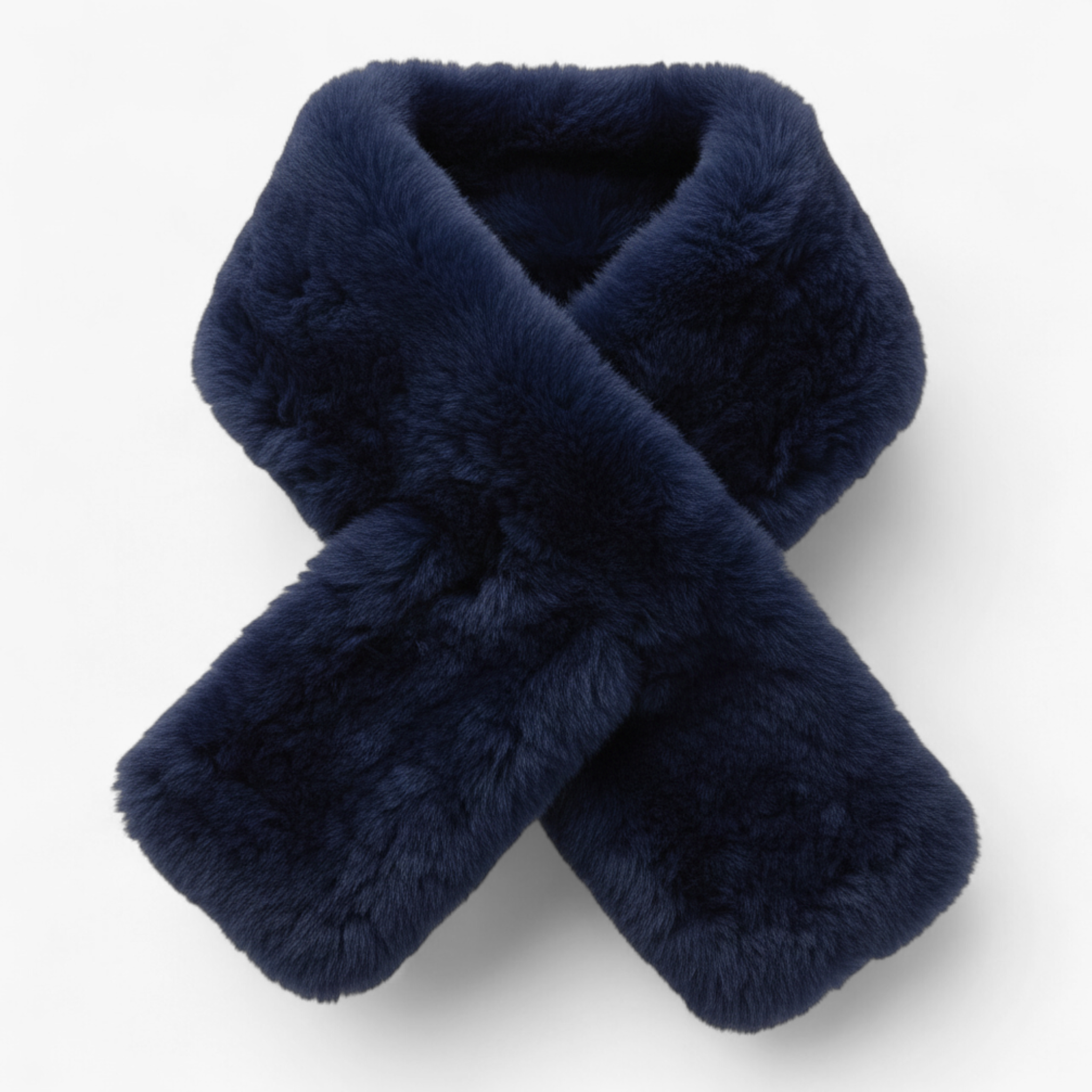 Sciarpa di Pelliccia per Donne - Blu Scuro Lunghezza 88cm - accessorio elegante donne moda invernale pelliccia pelliccia di coniglio rex sciarpa sciarpa calda sciarpa corta sciarpa di lusso sciarpa di pelliccia sciarpa invernale sciarpa naturale sciarpa pelliccia sciarpe - Concept Palermo