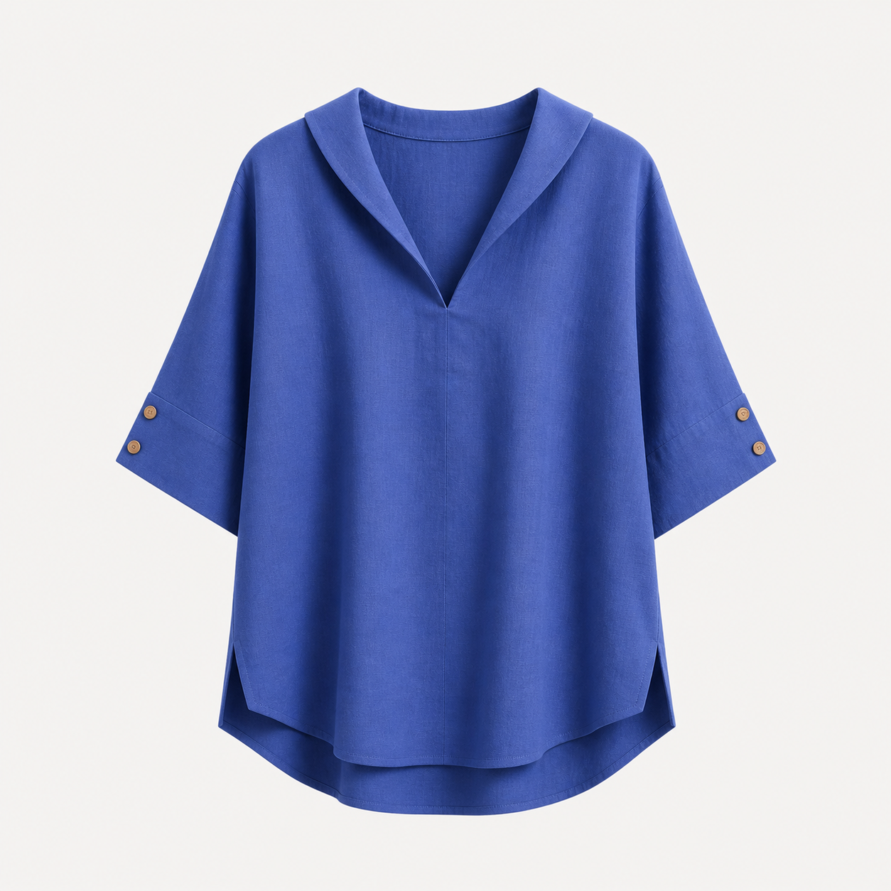 Blusa Donna Elegante in Poliestere con Colletto Classico - Vari Colori e Taglie - Blu - abbigliamento casual blusa blusa ampia blusa donna blusa donna estiva blusa in lino cotone donna leggera lino maglia traspirante moda donna outfit versatile style chic tessuto naturale top leggero women's top clothes - Concept Palermo