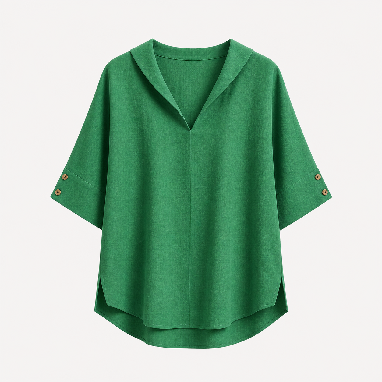 Blusa Donna Elegante in Poliestere con Colletto Classico - Vari Colori e Taglie - Verde - abbigliamento casual blusa blusa ampia blusa donna blusa donna estiva blusa in lino cotone donna leggera lino maglia traspirante moda donna outfit versatile style chic tessuto naturale top leggero women's top clothes - Concept Palermo