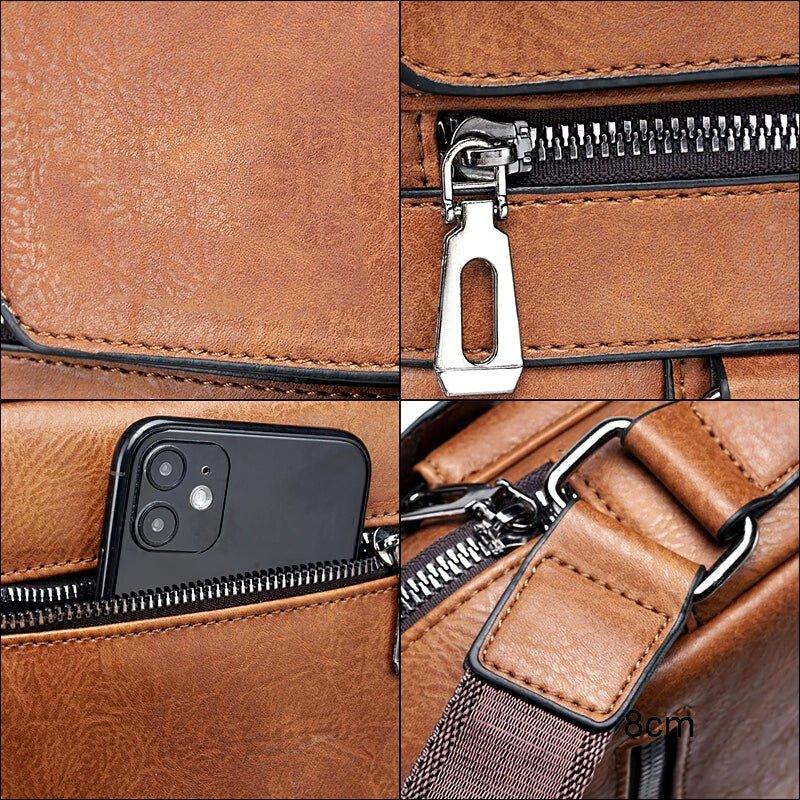 Borsa a Tracolla Uomo Lusso in Vera Pelle Nera - Elegante e Funzionale - - borsa borsa tracolla borse pelle tracolla uomo - Concept Palermo