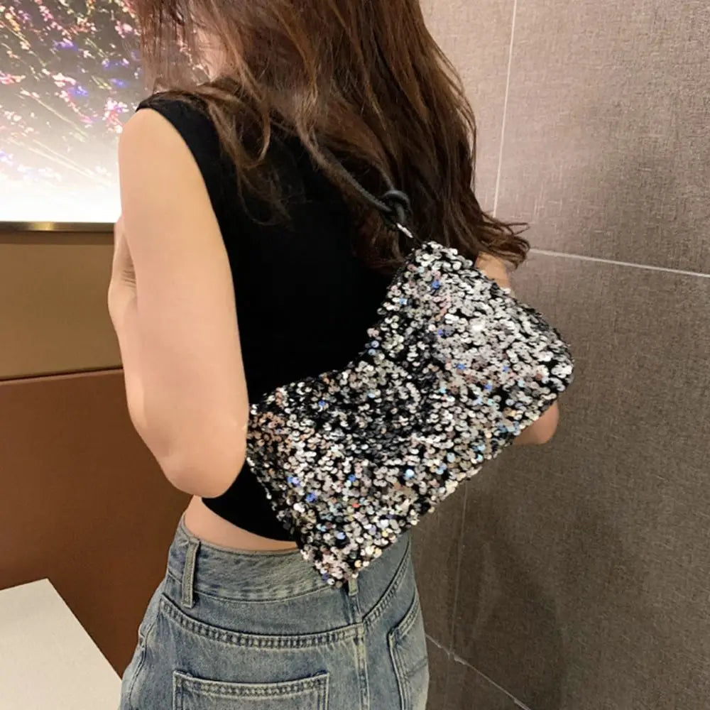 Borsa da Donna con Paillettes - - accessorio moda borsa borsa alla moda borsa argento borsa casual borsa con paillettes borsa da donna borsa donna borsa elegante borsa oro borsa versatile borse a mano borse eleganti donna paillettes - Concept Palermo