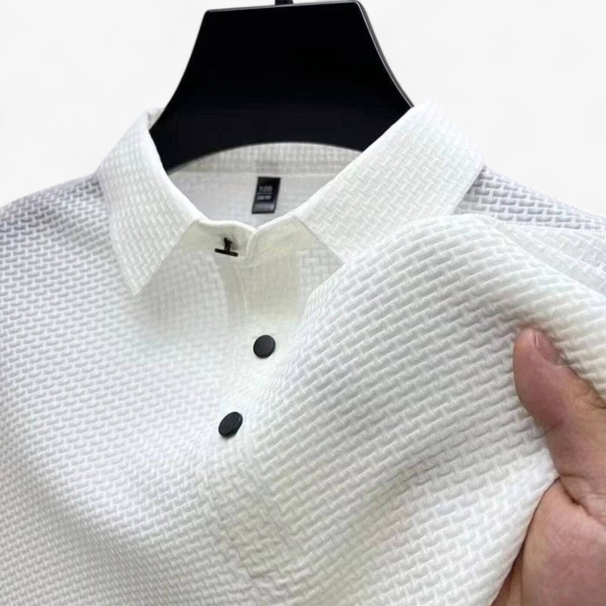 Polo Uomo Traspirante in Cotone Morbido a Maniche Corte per l'Estate - Bianco - men men's top clothes pelle polo polo traspirante shirts traspirante uomo - Concept Palermo