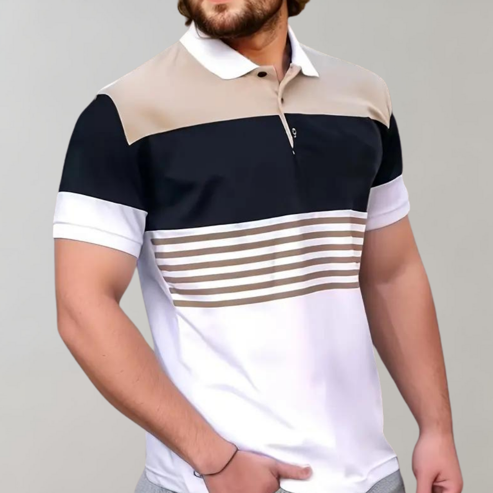 Polo a blocchi di colore - Stile moderno e comfort Cotone Uomo - Cachi - blocchi clothing colore comfort cotone men men's top clothes mens clothing polo polo blocchi Shirts heren Shirts men stile - Concept Palermo