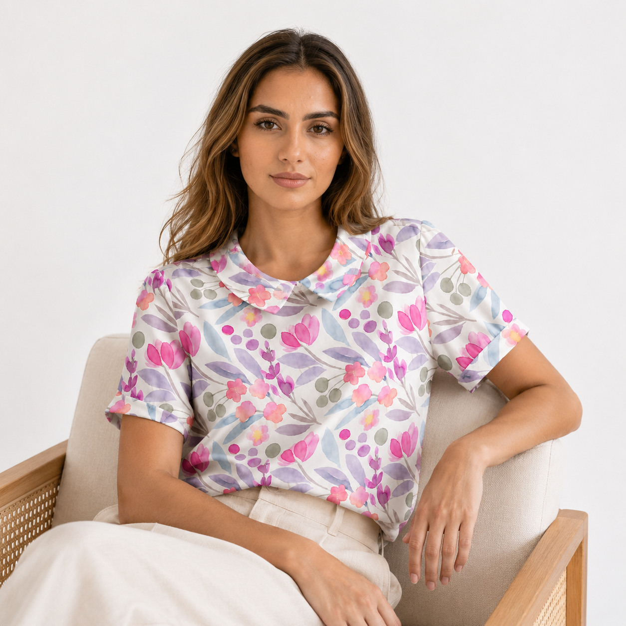 Camicia Floreale Elegante da Donna in Poliestere – Motivo Stampato - - camicia camicia stampata stampata women's top clothes - Concept Palermo