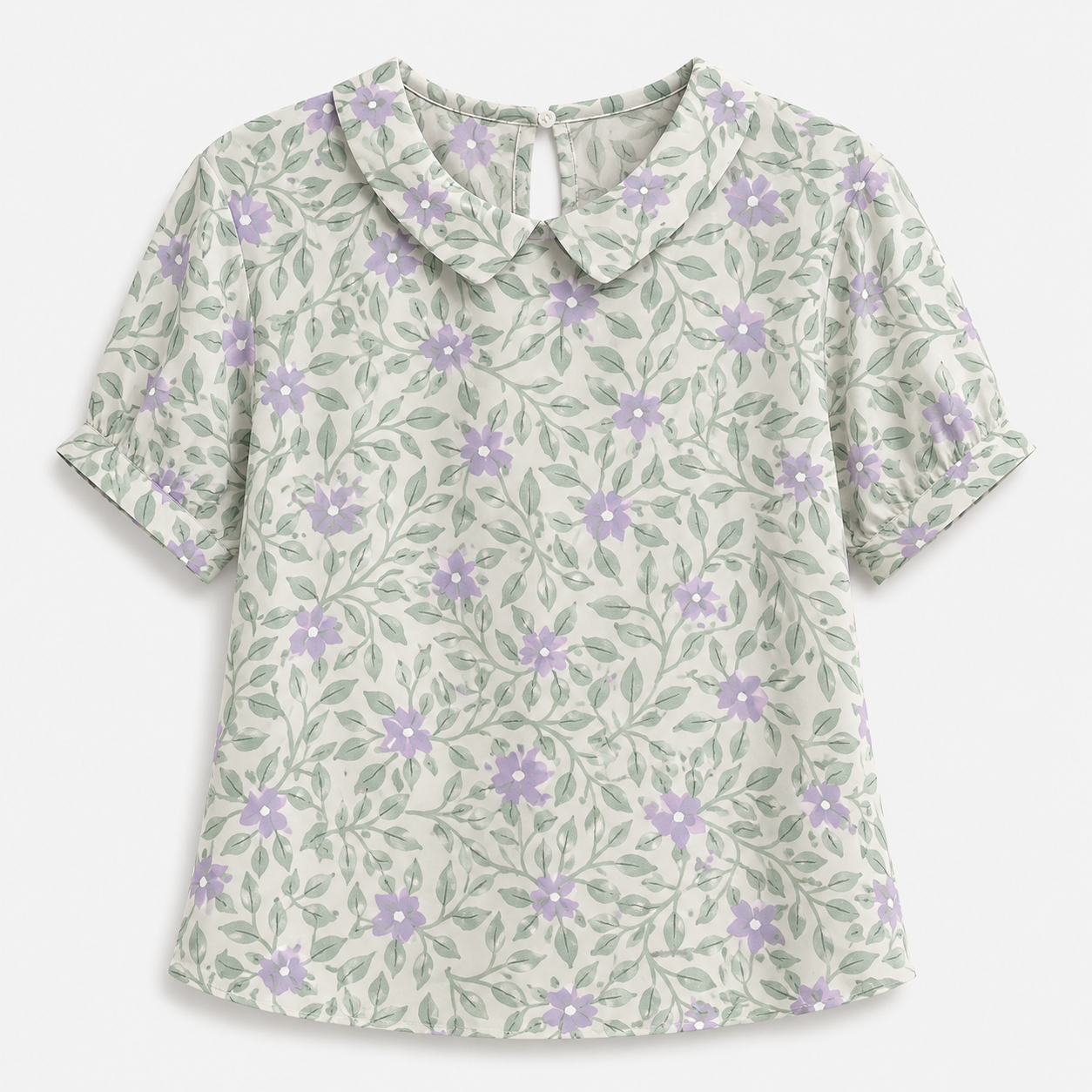 Camicia Floreale Elegante da Donna in Poliestere – Motivo Stampato - Verde con stampa floreale - camicia camicia stampata stampata women's top clothes - Concept Palermo
