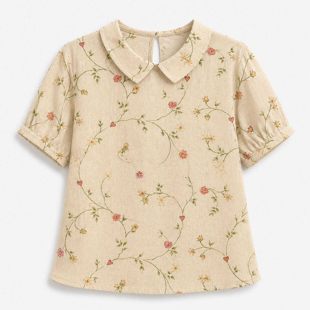 Camicia Floreale Elegante da Donna in Poliestere – Motivo Stampato - Giallo vecchio - camicia camicia stampata stampata women's top clothes - Concept Palermo