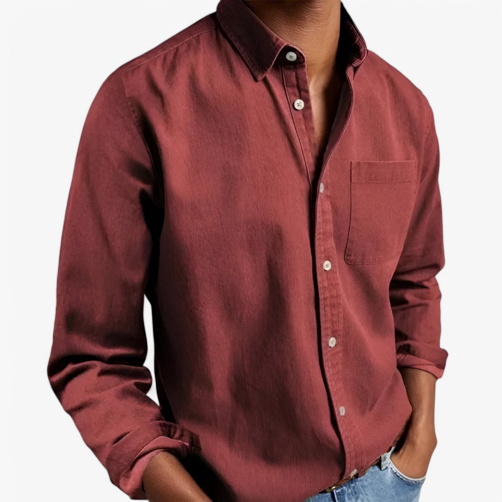 Camicia Cargo Uomo Resistente in Cotone con Tasche Multiple, Maniche Lunghe - Rosso - camicia camicia cargo cargo men's top clothes resistente uomo - Concept Palermo