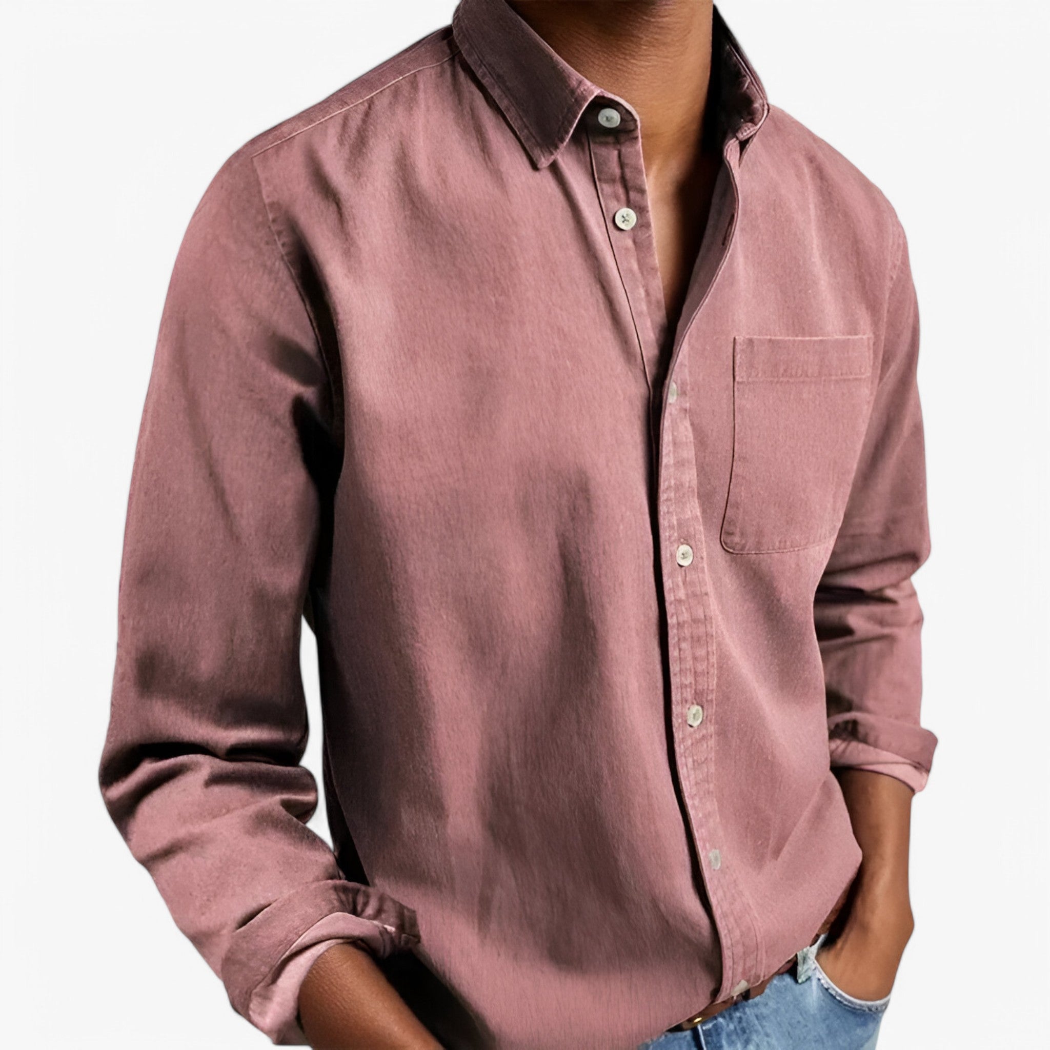 Camicia Cargo Uomo Resistente in Cotone con Tasche Multiple, Maniche Lunghe - Rosa - camicia camicia cargo cargo men's top clothes resistente uomo - Concept Palermo