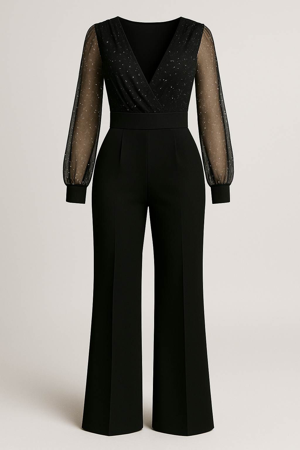 Tuta con maniche trasparenti e glitter - Nero - 12/28/2024 glitter GOOD maniche one-pieces Summer/Jumpsuit trasparenti tuta tuta maniche - Concept Palermo