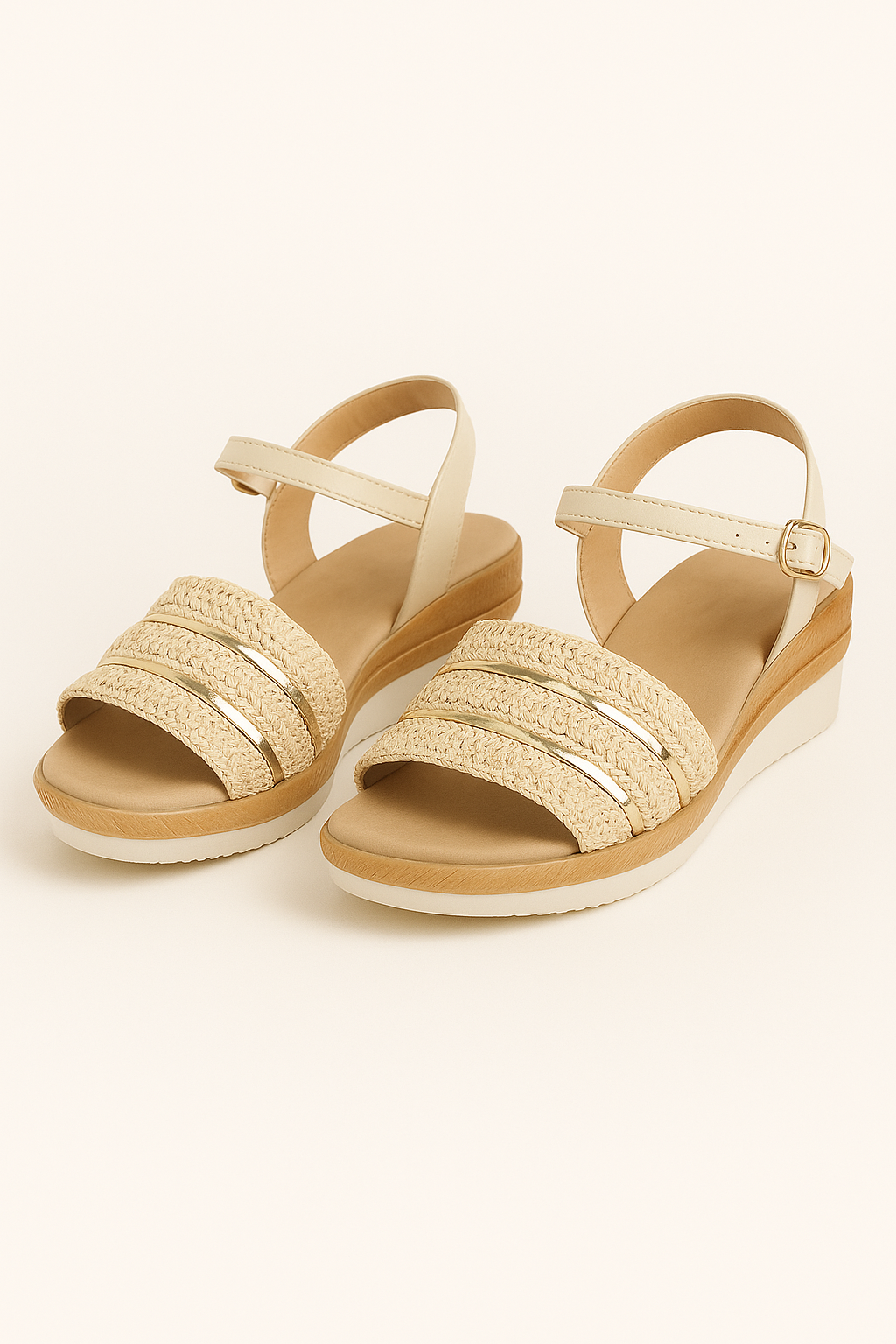 Sandali con zeppa leggera e dettagli intrecciati - - breathable sandals casual sandals dettagli easy wear sandals elegant sandals fashion sandals intrecciati leggera lucy | sandali con zeppa leggera e dettagli intrecciati - €25 sandali sandali zeppa zeppa - Concept Palermo