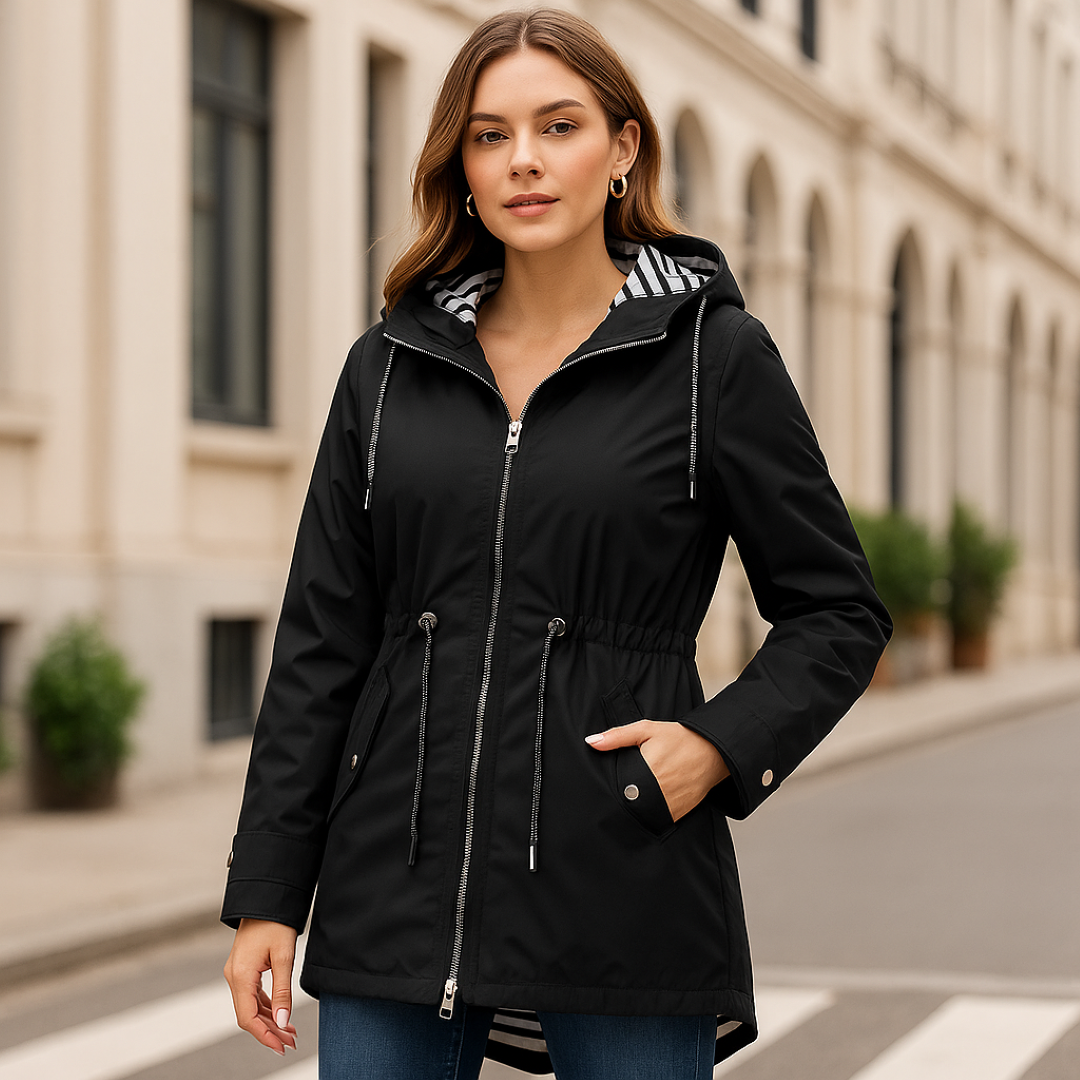 Vestibilità regolabile con fodera del cappuccio a righe - - cappuccio Damen fodera regolabile righe spring summer vestibilità vestibilità regolabile women Women fashion women's coats & jackets - Concept Palermo