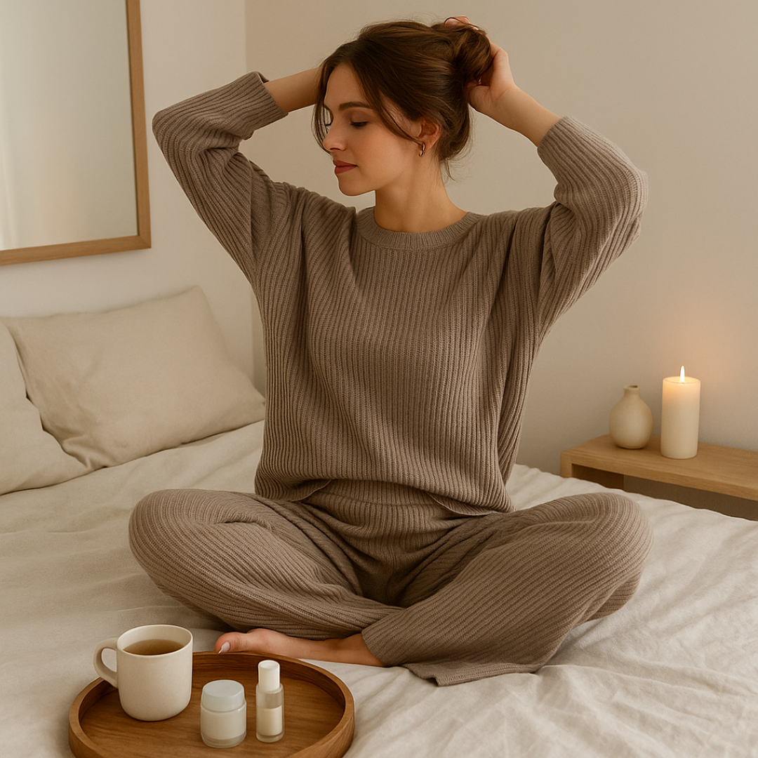 Set da lounge a coste comodo Donna - - 2-Piece Sets coste donna Knitted Tops lounge lounge coste outfit sets SC - Clothing Women Spring Women - Concept Palermo