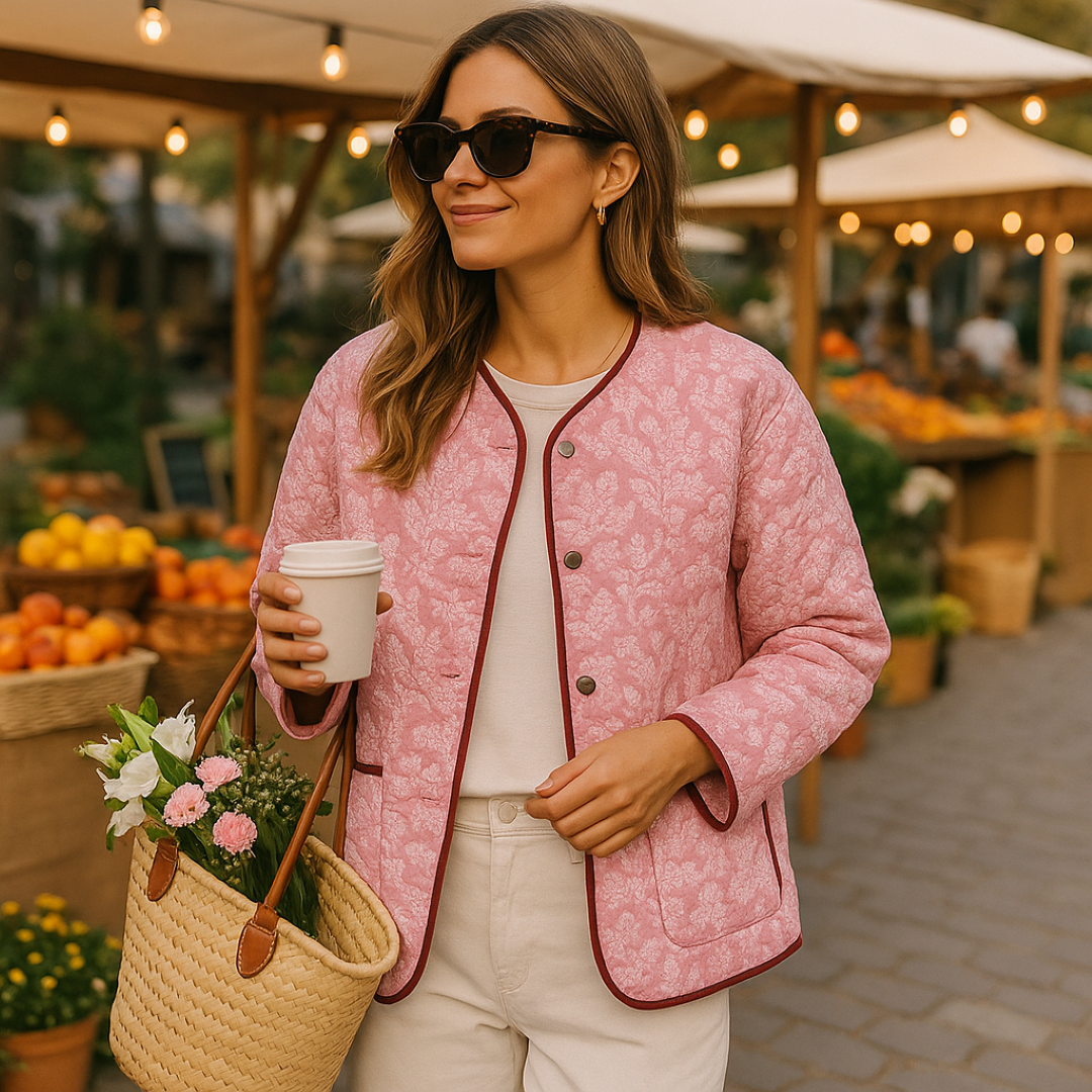 Giacca trapuntata con motivo floreale - Comfort con un tocco vintage - - comfort Denim Jackets floreale giacca giacca trapuntata motivo Over-Index SC - Clothing Women Spring tocco trapuntata vintage Women - Concept Palermo