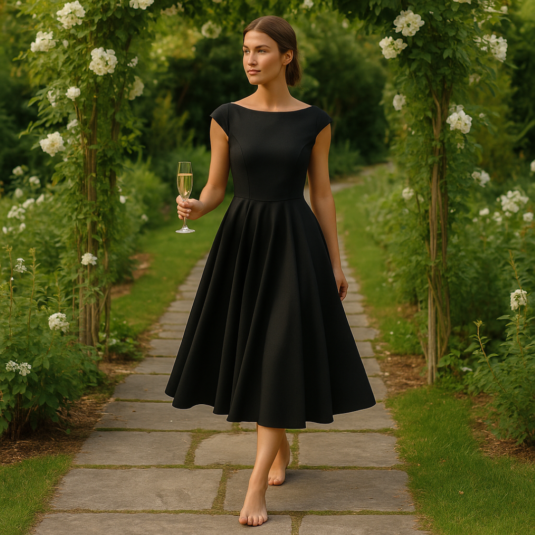 Abito midi nero con schiena scoperta Donna - - abito abito midi Bestsellers Dames donna dresses Jurken Kleding midi schiena scoperta - Concept Palermo