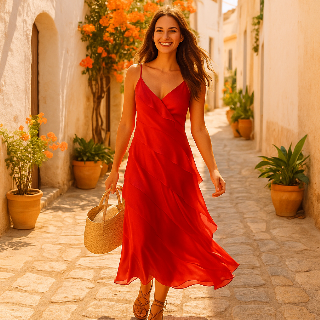 Abito lungo con spalline sottili e volant a strati Uomo - - abito abito spalline DRESS Dresses female dress Maxi Dresses Mini Dresses sottili spalline strati uomo volant - Concept Palermo