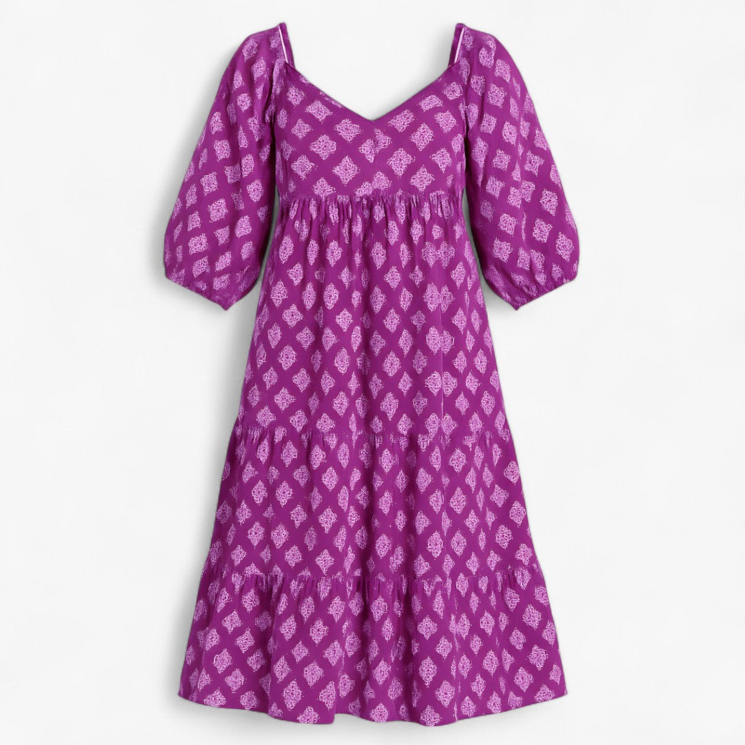 Abito lungo boho da tutti i giorni con stampa discreta Donna - Porpora - abito abito boho boho casual dresses discreta donna DRESS Dresses female dress giorni Maxi Dresses Mini Dresses stampa - Concept Palermo