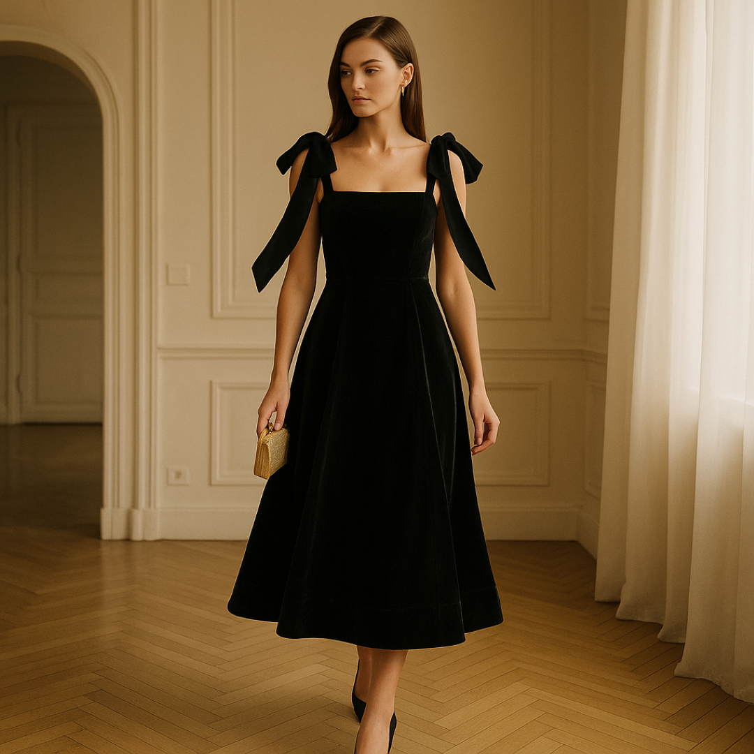 Abito midi con cinturino in velluto e fiocco Pelle Donna - - abito abito midi Best Sellers cinturino Clothing daily Date Outfits donna Dresses fiocco midi Midi Dresses party pelle Summer Wedding - Concept Palermo