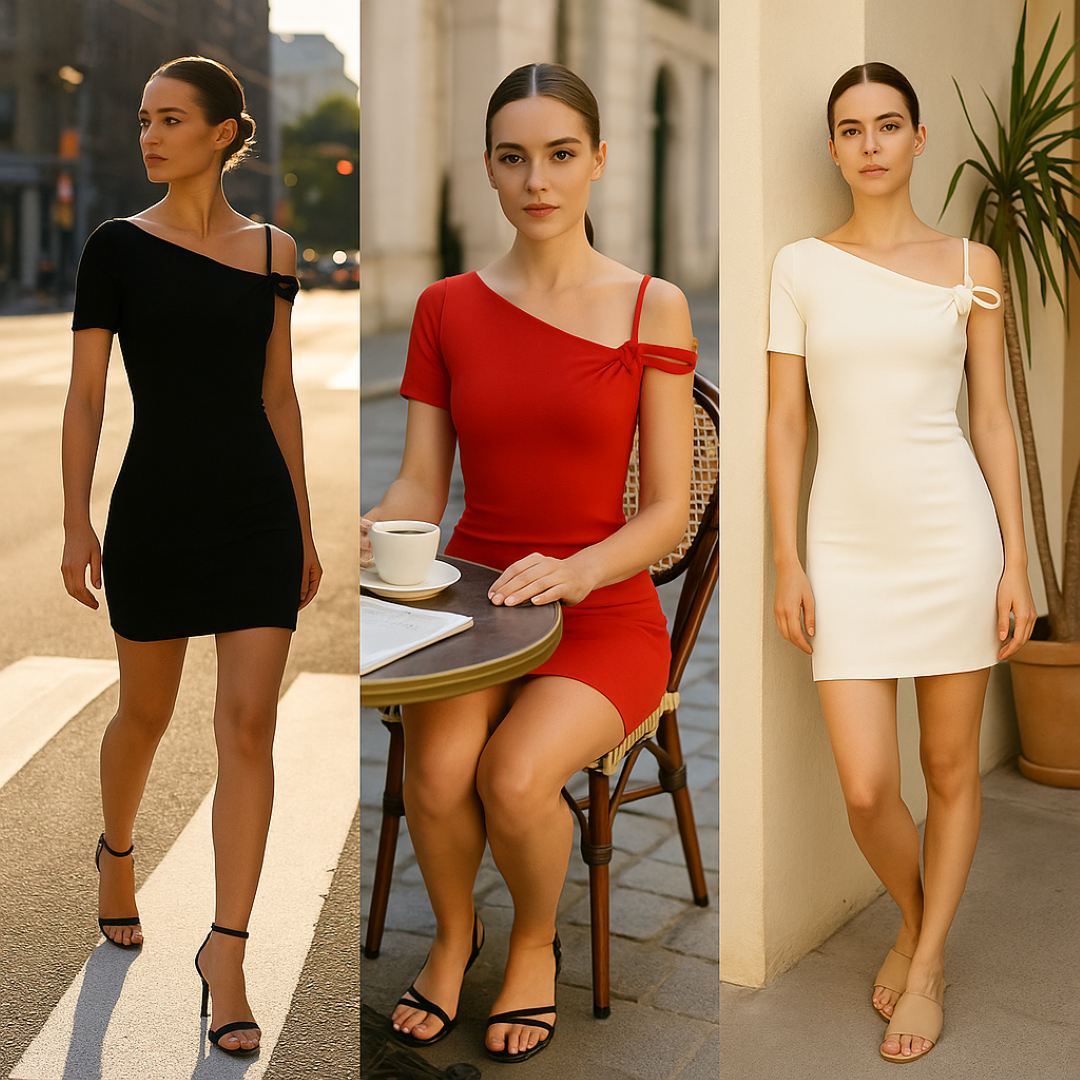 Mini abito asimmetrico intrecciato: audace, e chic senza sforzo Donna - - abito abito asimmetrico asimmetrico audace chic donna DRESS dresses female dress intrecciato - Concept Palermo