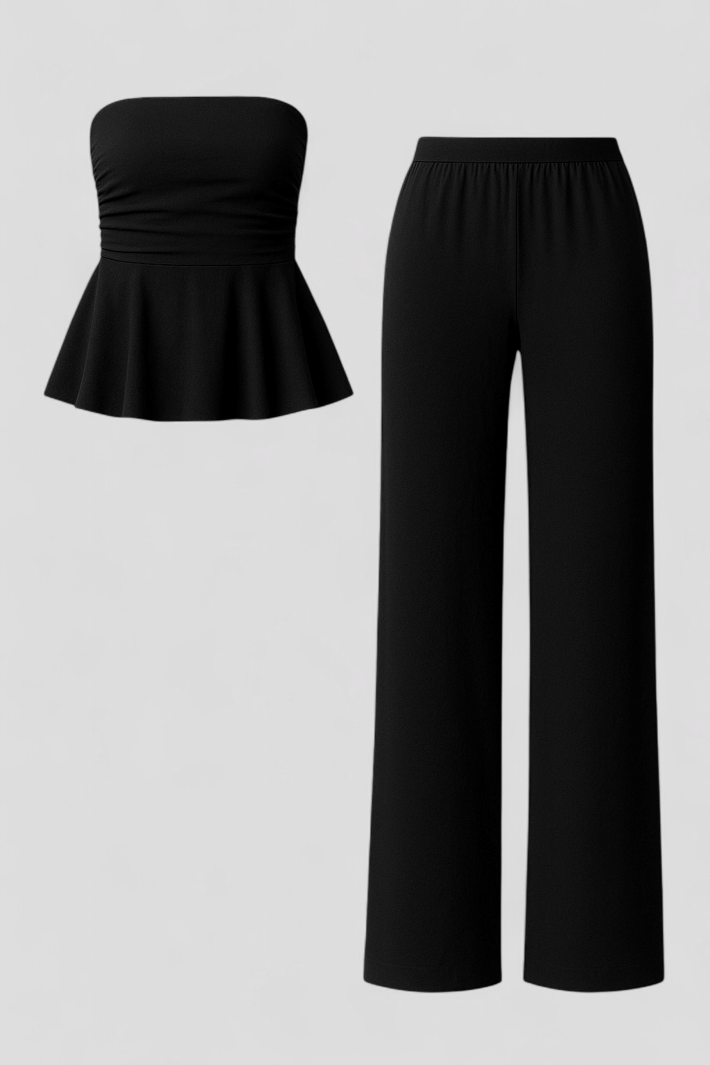 Completo Donna Morbido con Pantaloni e Top - Nero - abbigliamento comodo abbigliamento estivo completo completo donna coordinato casual donna materiali di alta qualità outfit alla moda outfit sets pantaloni pantaloni con tasche pantaloni morbidi taglia unica top elasticizzato - Concept Palermo