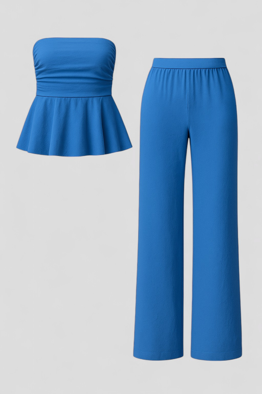 Completo Donna Morbido con Pantaloni e Top - Blu - abbigliamento comodo abbigliamento estivo completo completo donna coordinato casual donna materiali di alta qualità outfit alla moda outfit sets pantaloni pantaloni con tasche pantaloni morbidi taglia unica top elasticizzato - Concept Palermo