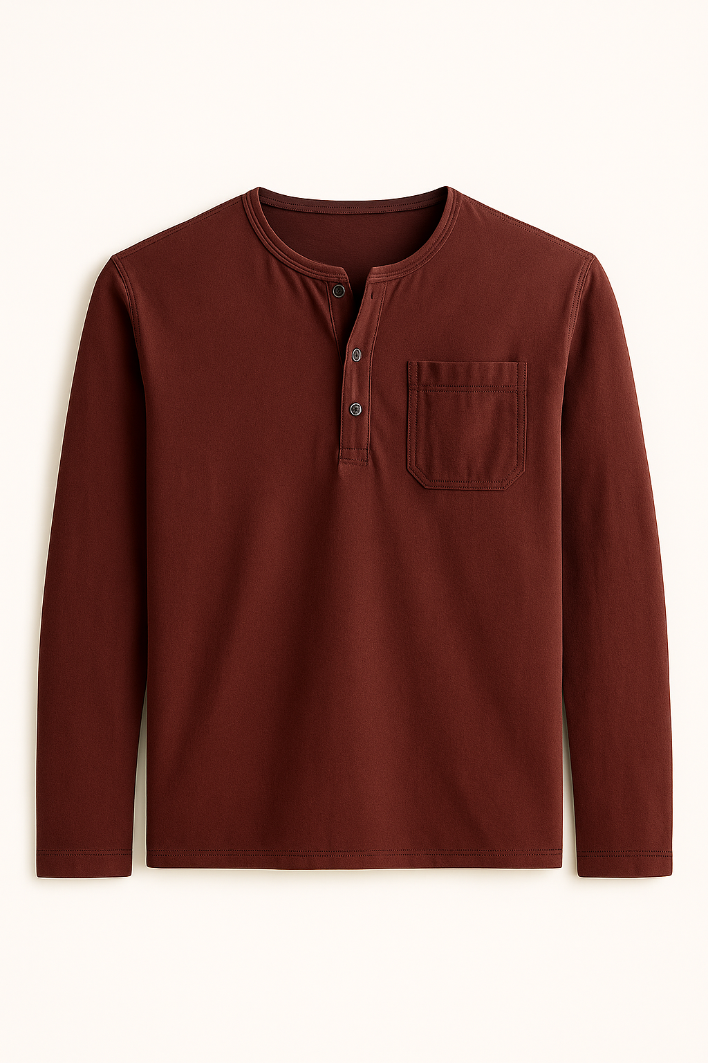 Maglia Henley Uomo a Maniche Lunghe – Stile Casual con Tasche e Colori Versatili - Rosso - casual colori henley lunghe maglia maglia henley maniche men's polo men's polo shirt men's top clothes Shirts und Polos - Concept Palermo