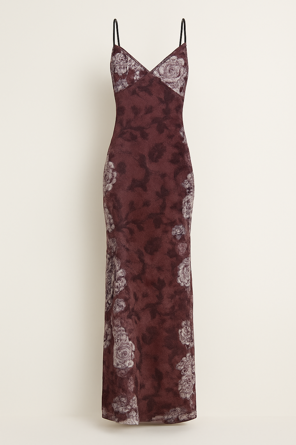 Abito Lungo Floreale in Ceramica Morbido Donna - Design Senza Tempo ed Elegante - Burgandy Floral - abito abito ceramica casual dresses ceramica donna DRESS Dresses female dress floreale Maxi dress Mini Dresses tempo - Concept Palermo