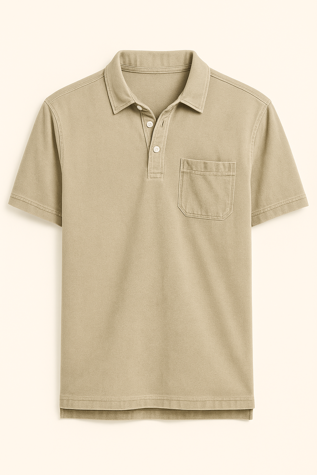 Polo Uomo Tinta in Capo con Taschino, 100% Cotone, Vestibilità Regolare - Cachi - capo men's polo men's polo shirt men's top clothes petto polo polo uomo Shirts und Polos taschino tinta uomo - Concept Palermo