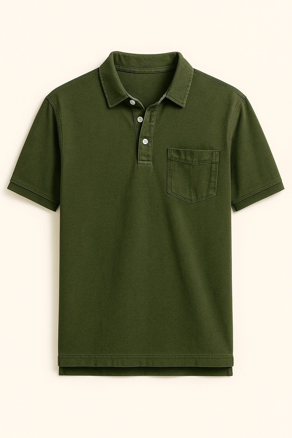 Polo Uomo Tinta in Capo con Taschino, 100% Cotone, Vestibilità Regolare - Verde Oliva - capo men's polo men's polo shirt men's top clothes petto polo polo uomo Shirts und Polos taschino tinta uomo - Concept Palermo