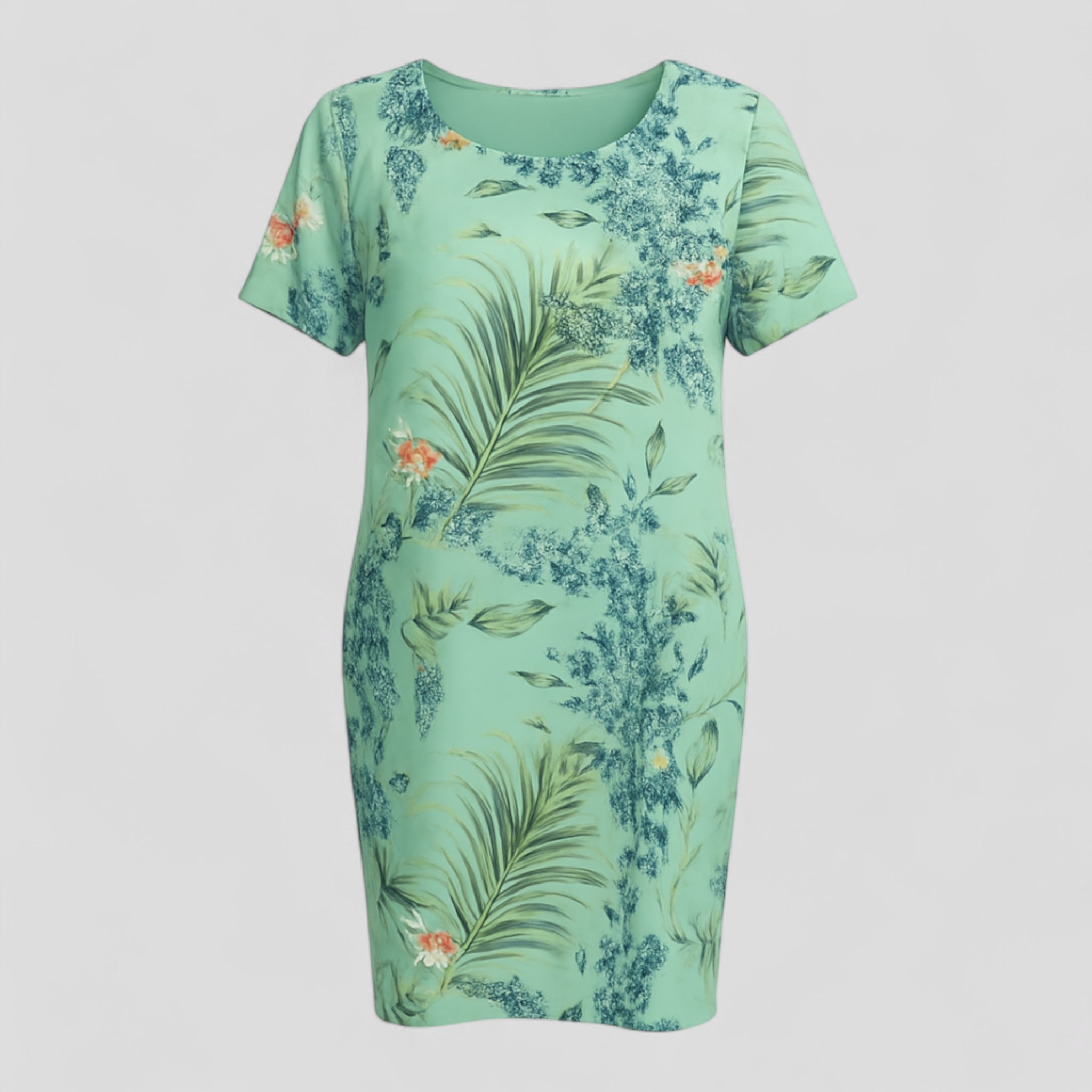 Vestito Estivo Donna Floreale in Cotone Leggero - Abito Casual Elegante Comodo - Verde - abbigliamento comodo abito abito casual abito con stampa abito donna abito versatile casual donna dresses moda femminile naturale stampa stile informale tessuto traspirante vestibilità ampia vestito estivo - Concept Palermo