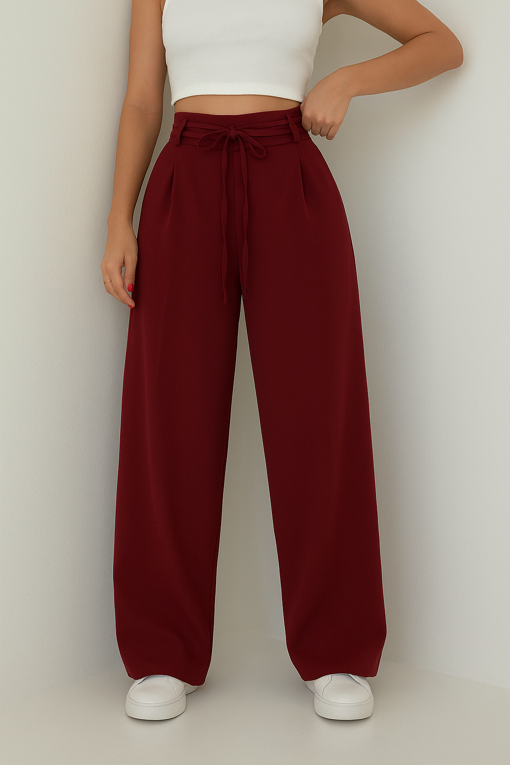 Pantaloni palazzo a vita alta con lacci – Eleganza e comodità - - alta comodità eleganza lacci palazzo pantaloni pantaloni palazzo pants suits and pants - Concept Palermo