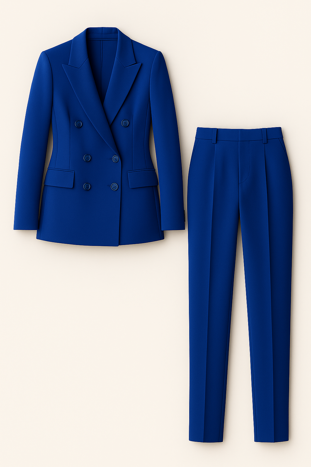 Tailleur Donna Slim Fit Doppiopetto Elegante con Blazer e Pantaloni per Ufficio - - blazer blazer doppiopetto donna doppiopetto outfit sets pantaloni slim suits and pants - Concept Palermo