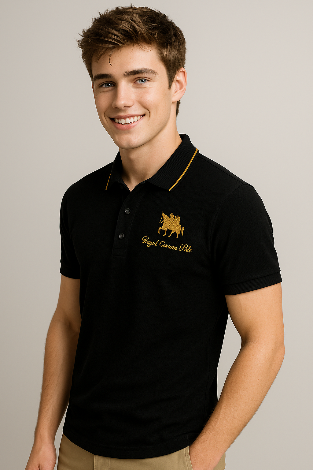 Polo Uomo Ricamata in Cotone Piqué a Contrasto - Vestibilità Regular, Vari Colori - - contrasto dettagli men's polo men's polo shirt men's top clothes polo polo dettagli ricamati shirts & polos Shirts und Polos uomo - Concept Palermo