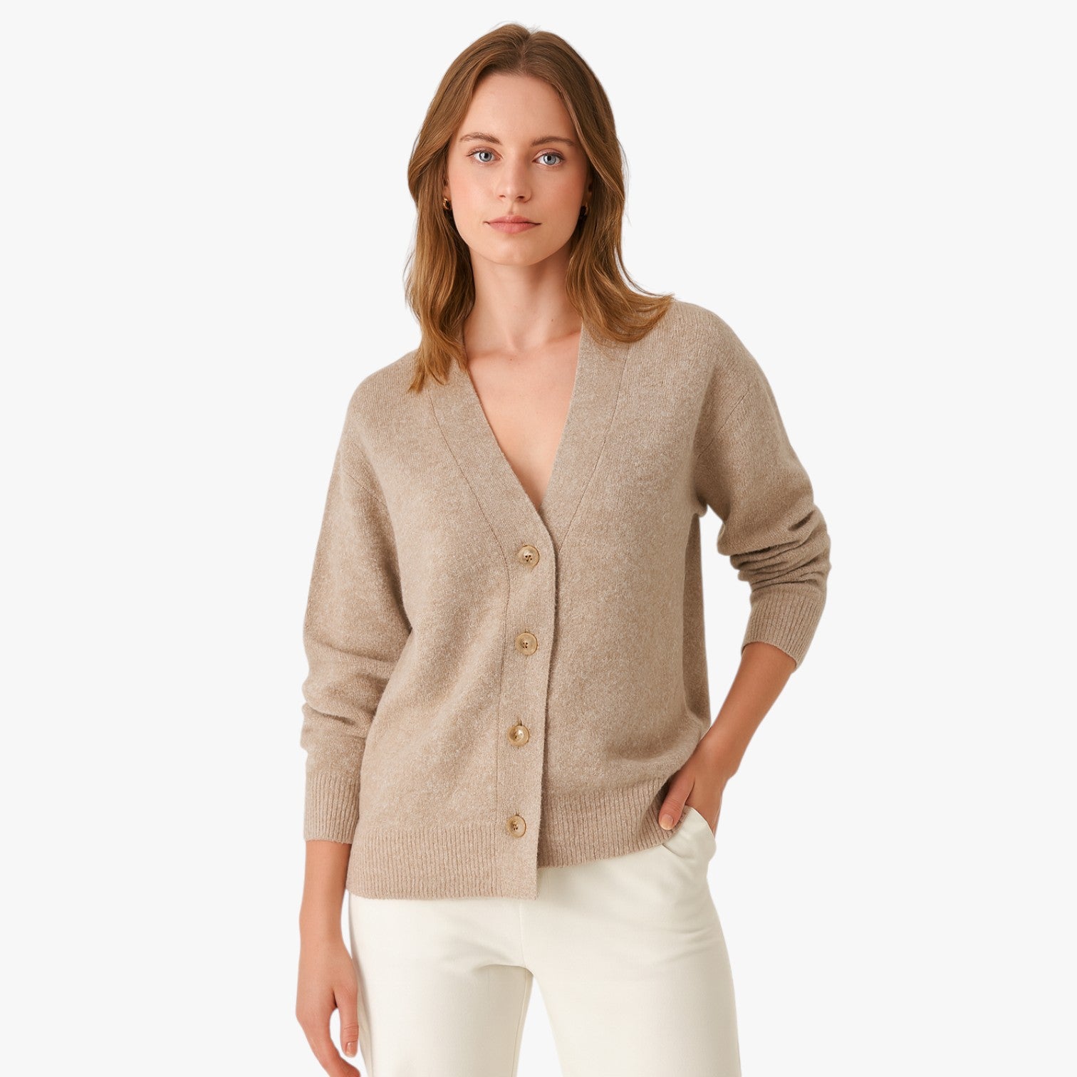 Cardigan oversize chic da donna, caldo e morbido, con scollo a V Rosso - - caldo cardigan cardigan oversize chic donna oversize scollo Sweater sweater women sweaters sweaters & cardigans women's sweater - Concept Palermo