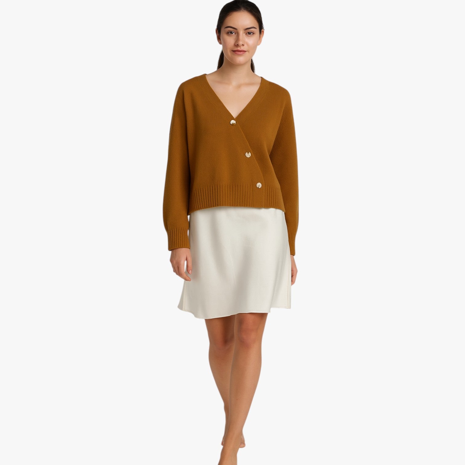 Cardigan in morbido cashmere con bottoni a spillo, eleganza oversize per la primavera e l'autunno - - autunno bottoni cardigan cardigan cashmere cashmere eleganza oversize primavera Sweater sweater women sweaters & cardigans - Concept Palermo