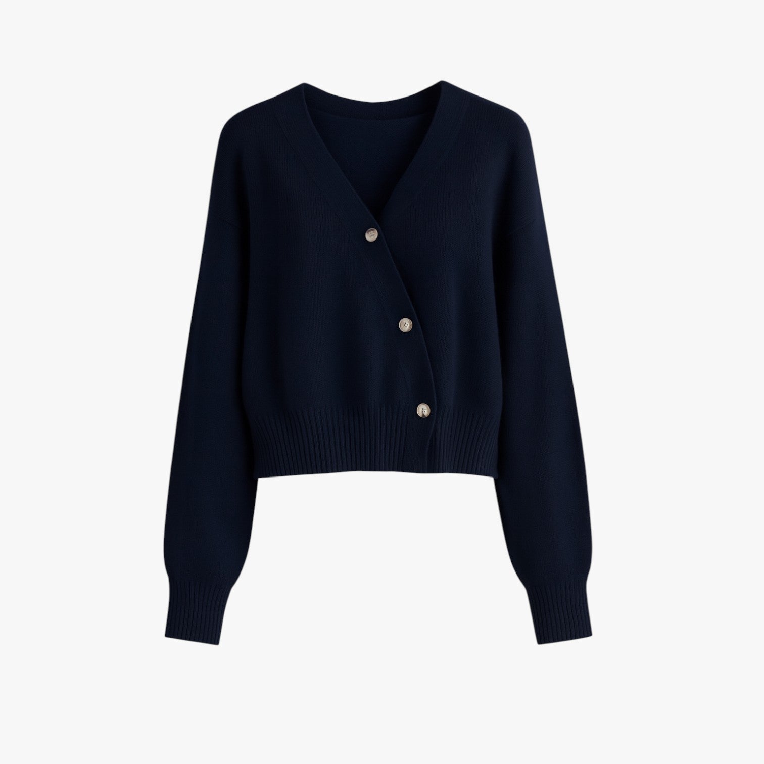 Cardigan in morbido cashmere con bottoni a spillo, eleganza oversize per la primavera e l'autunno - Personalizzabile Blu scuro - autunno bottoni cardigan cardigan cashmere cashmere eleganza oversize primavera Sweater sweater women sweaters & cardigans - Concept Palermo