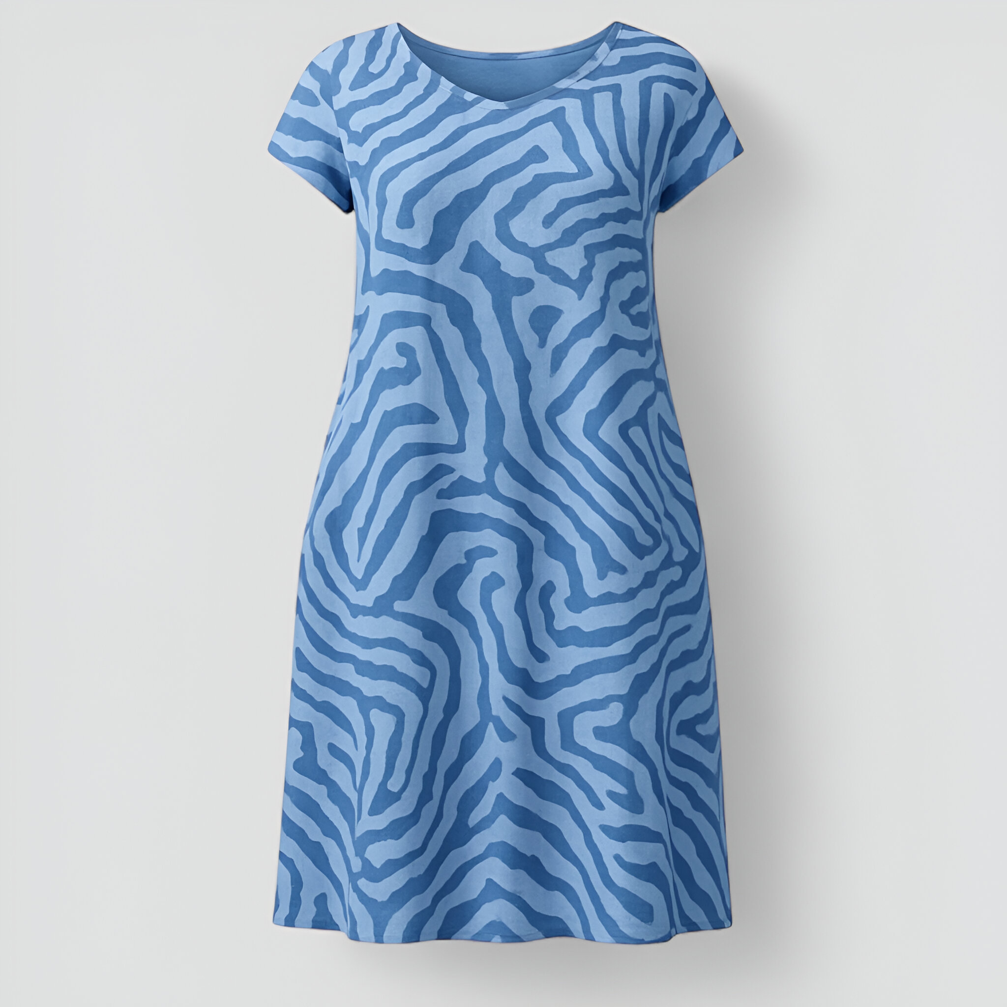 Abito Estivo Donna A-Line Elegante Floreale Casual Spiaggia Maniche Corte - Blu - abbigliamento estivo abito abito A-Line abito casual abito estivo donna dresses estivo fashion estate line moda femminile stile estivo tessuto traspirante vestito comodo vestito donna vestito estivo - Concept Palermo