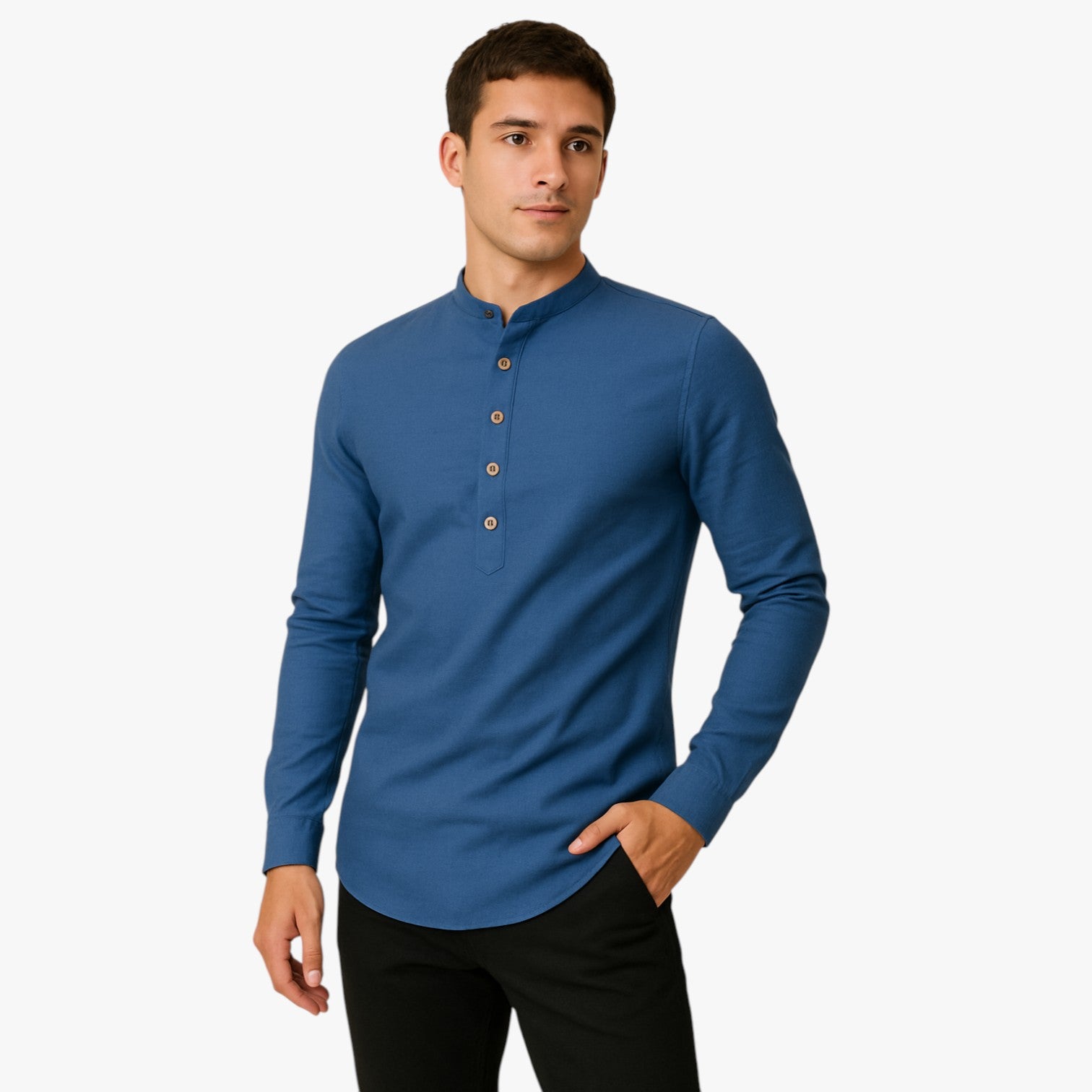 Camicia da uomo in cotone e lino - Freschezza primaverile con stile casual - - camicia camicia uomo casual cotone freschezza lino men's sweater men's top primaverile Tops - Concept Palermo