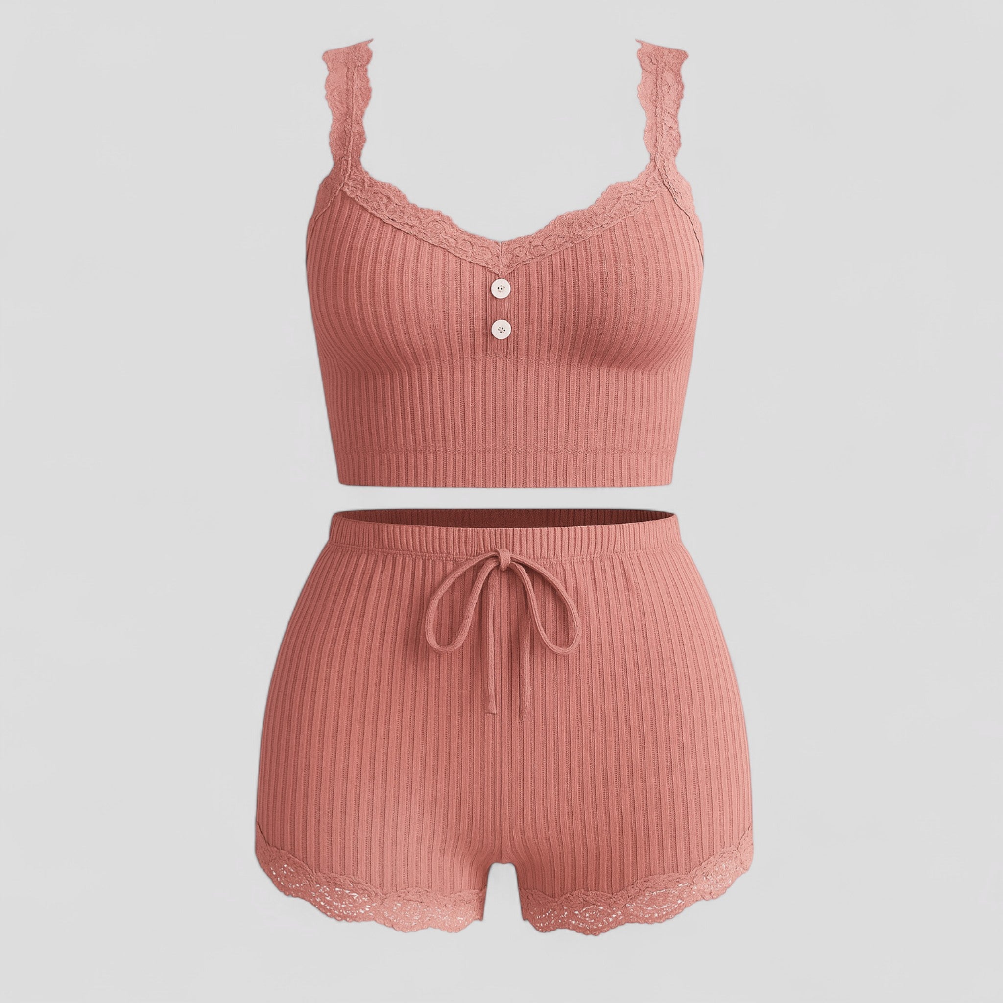 Pigiama Donna Estivo Comodo - Rosa - abbigliamento notte donna estivo outfit sets pigiama pigiama comodo pigiama cotone pigiama donna pigiama elegante pigiama estate pigiama traspirante pijamas donna set pigiama estivo sleepwear estivo - Concept Palermo