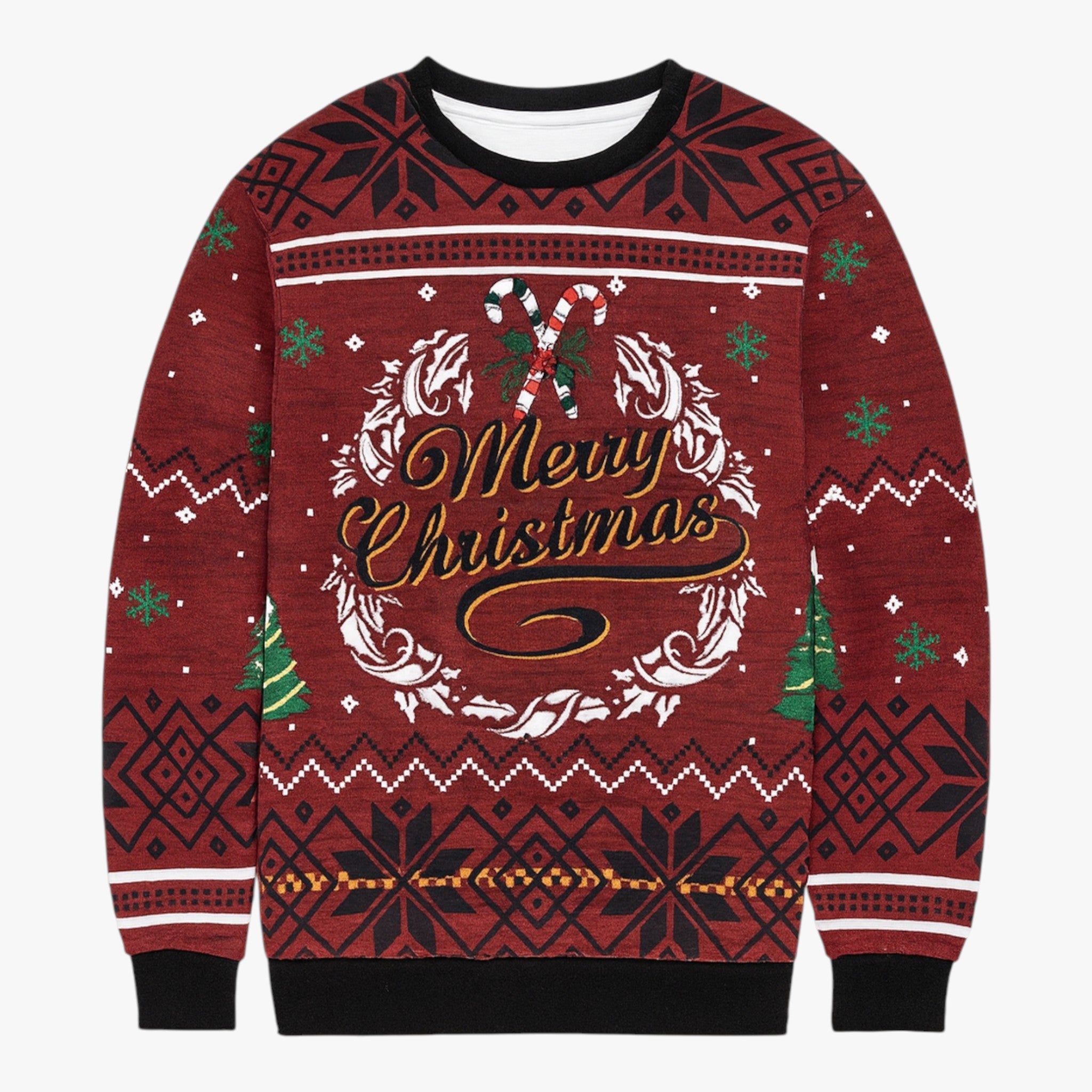 Maglione natalizio da uomo con stampa di renna carina per un look festivo - Maglia 6 - carina casual kerstoutfit feestelijke trui festivo kersttrui heren look machinewasbare trui maglione maglione natalizio natalizio renna sneeuwvlokprint trui stampa trui voor kerstfeesten vakantie kleding heren vrolijke kersttrui warm en comfortabel zwarte trui met rendier - Concept Palermo