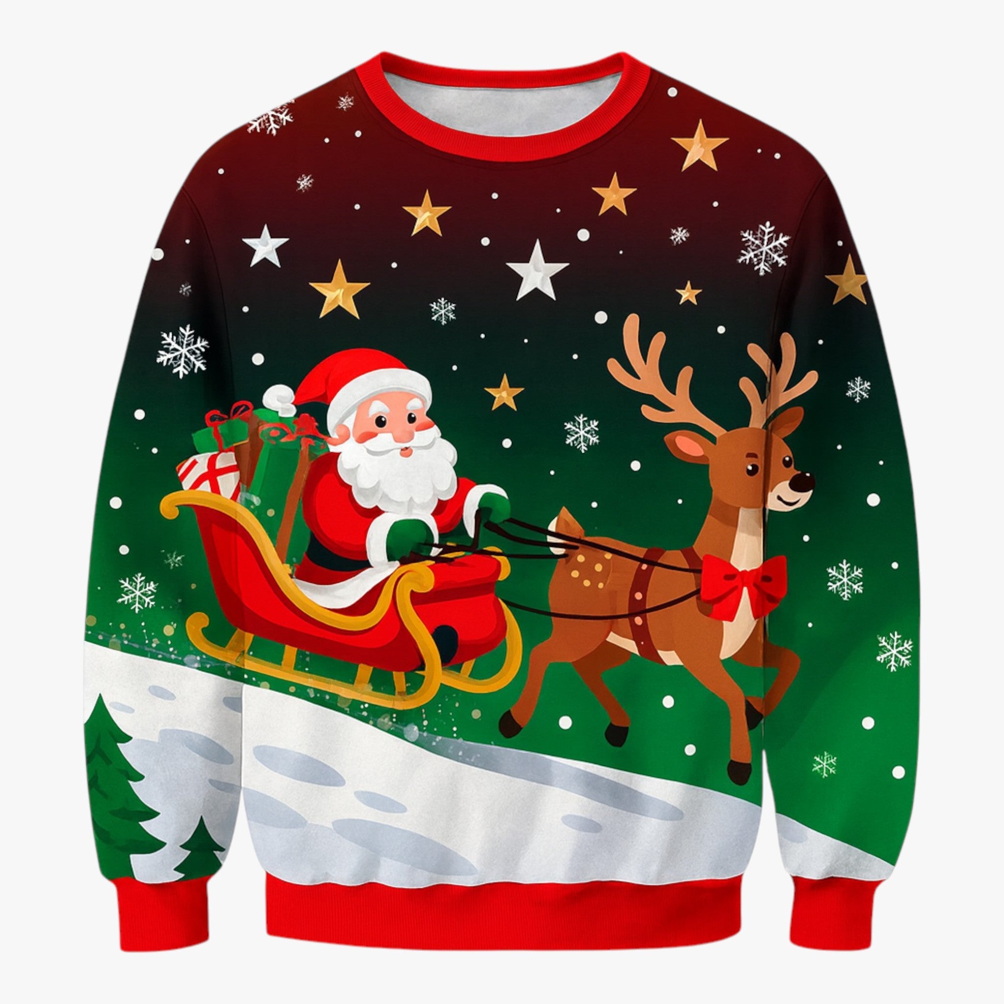 Pullover Natalizio per Uomini - per le Feste Donna - Design 2 - cadeau damesmode donna feestdagen feste herenmode kersttrui lelijke trui natalizio O-hals trui outdoor festival pullover pullover natalizio sfeer uomini vrolijke kersttrui - Concept Palermo