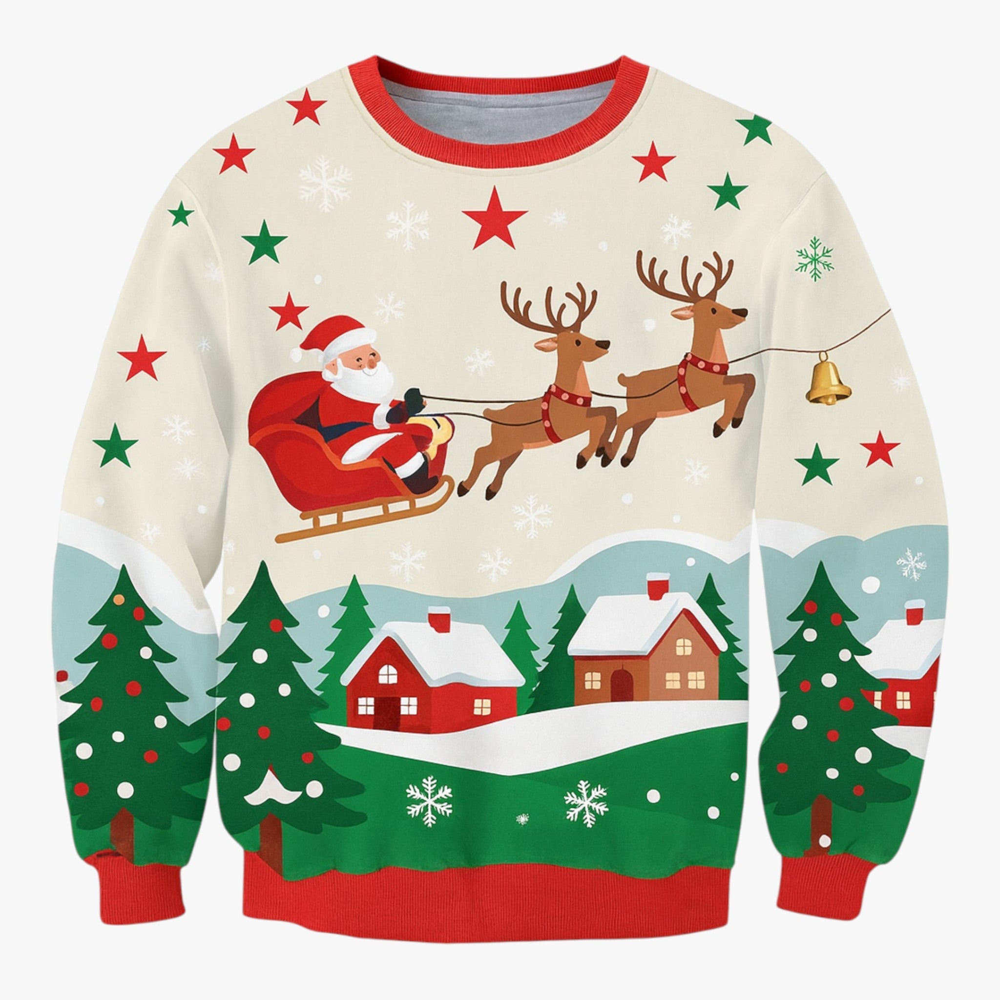 Pullover Natalizio per Uomini - per le Feste Donna - Design 7 - cadeau damesmode donna feestdagen feste herenmode kersttrui lelijke trui natalizio O-hals trui outdoor festival pullover pullover natalizio sfeer uomini vrolijke kersttrui - Concept Palermo