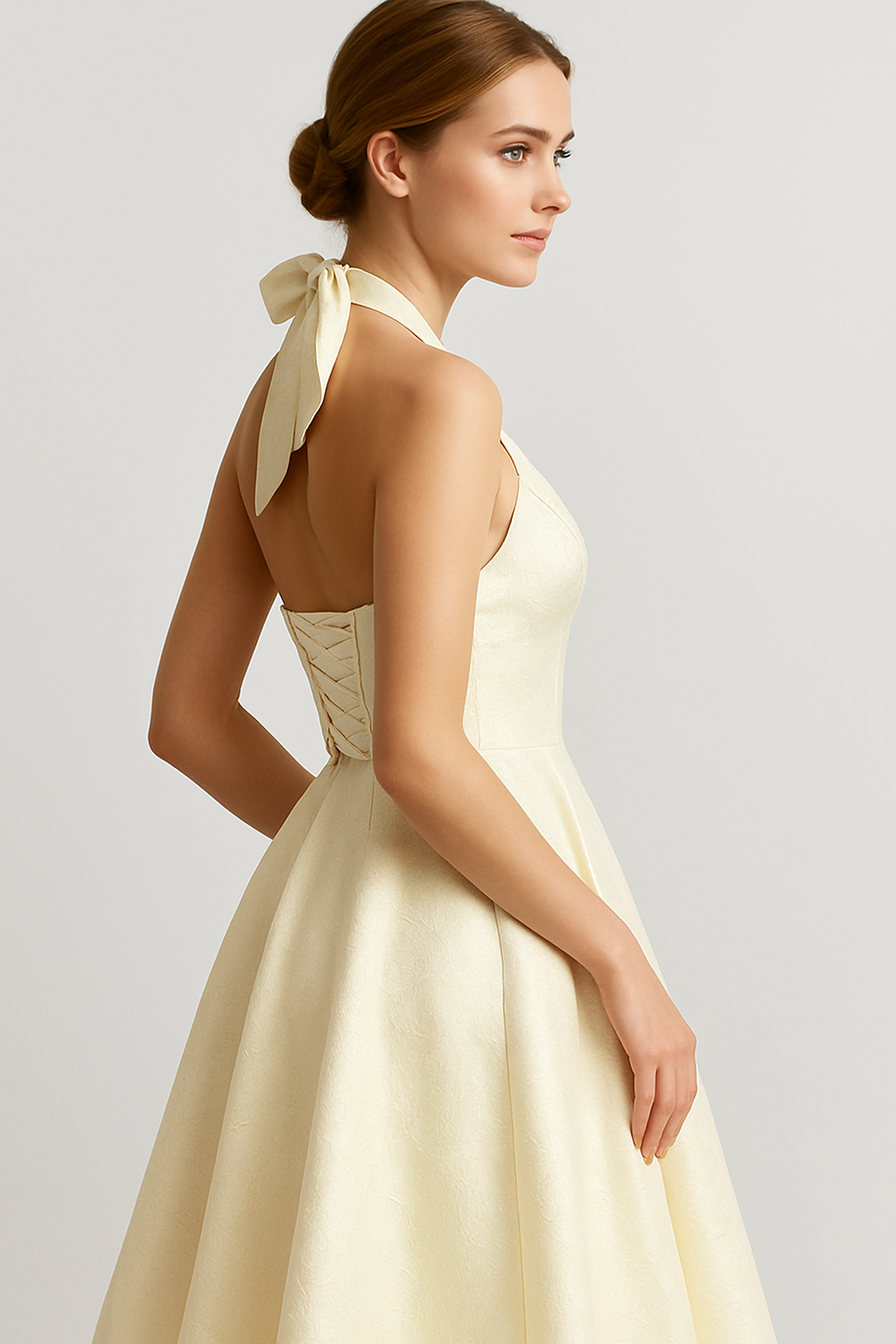 Abito Midi Donna Elegante con Schiena Scoperta, Vestito Estivo Casual - - abito abito elegante abito midi corsetto donna dresses gonna leggera look sofisticato midi moda femminile schiena schiena scoperta scoperta tessuto luminoso vestito da cerimonia vestito per occasioni speciali - Concept Palermo
