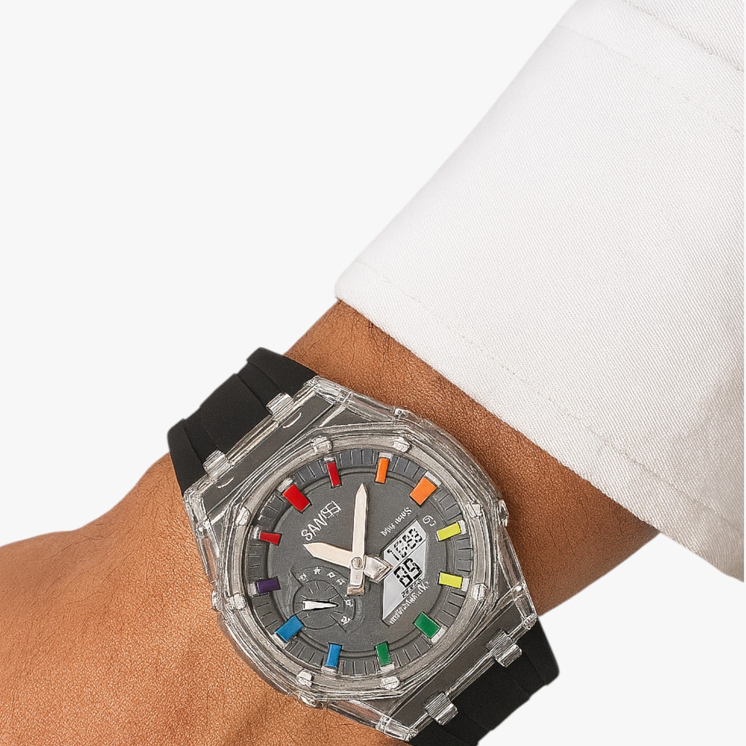 Orologio digitale trasparente da 5 ATM con sveglia e funzioni intelligenti Uomo - - digitale funzioni intelligenti orologio orologio digitale sveglia trasparente uomo watch WATCHES FOR MEN Wristwatch - Concept Palermo