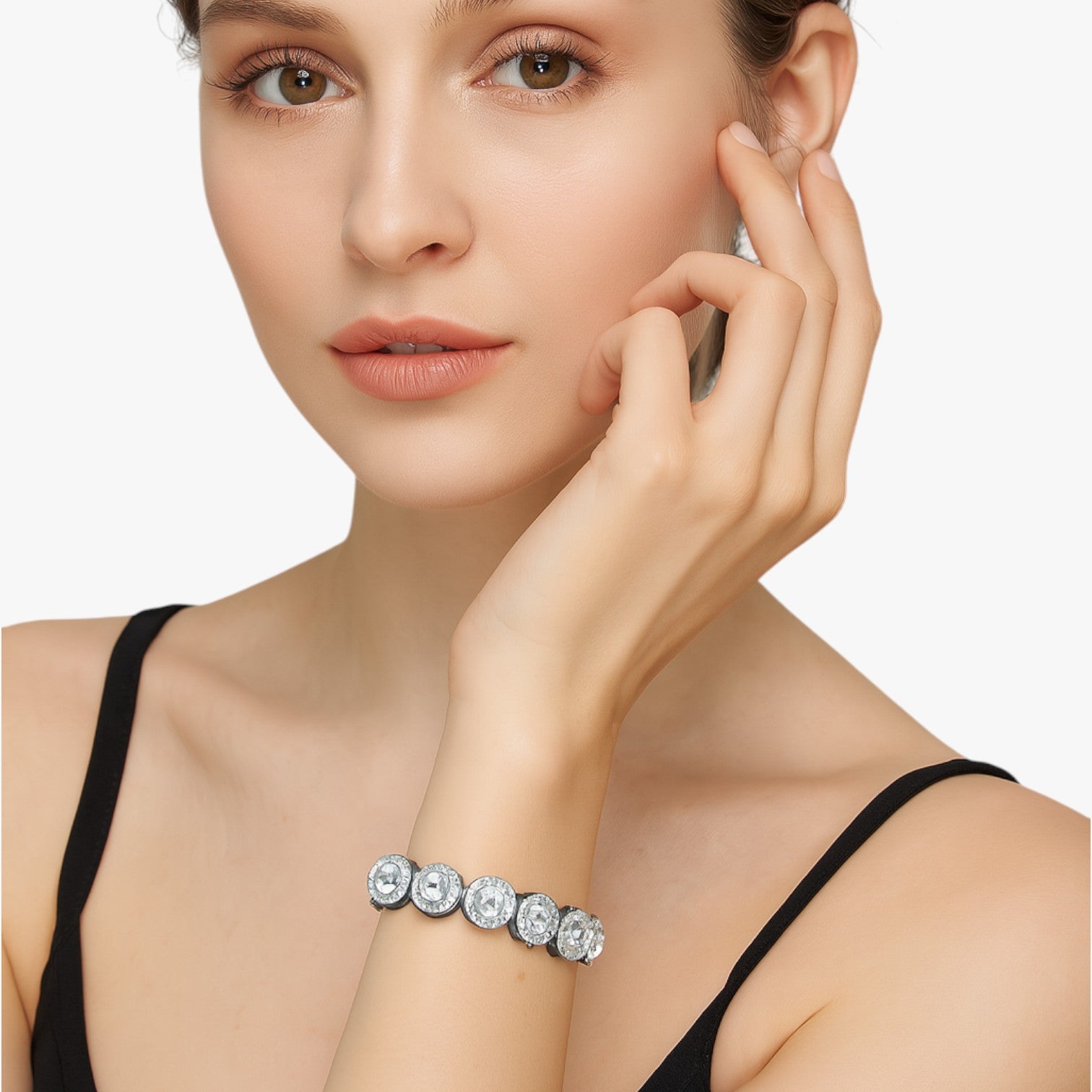 Bracciale Tennis con Ciondoli Cuore & Cristallo – Eleganza Hip Hop per Ogni Occasione Donna - - bracciale bracciale tennis BRACELET BRACELET FOR WOMEN BRACELETS bracelets for women ciondoli cristallo cuore donna eleganza jewelry women bracelets - Concept Palermo