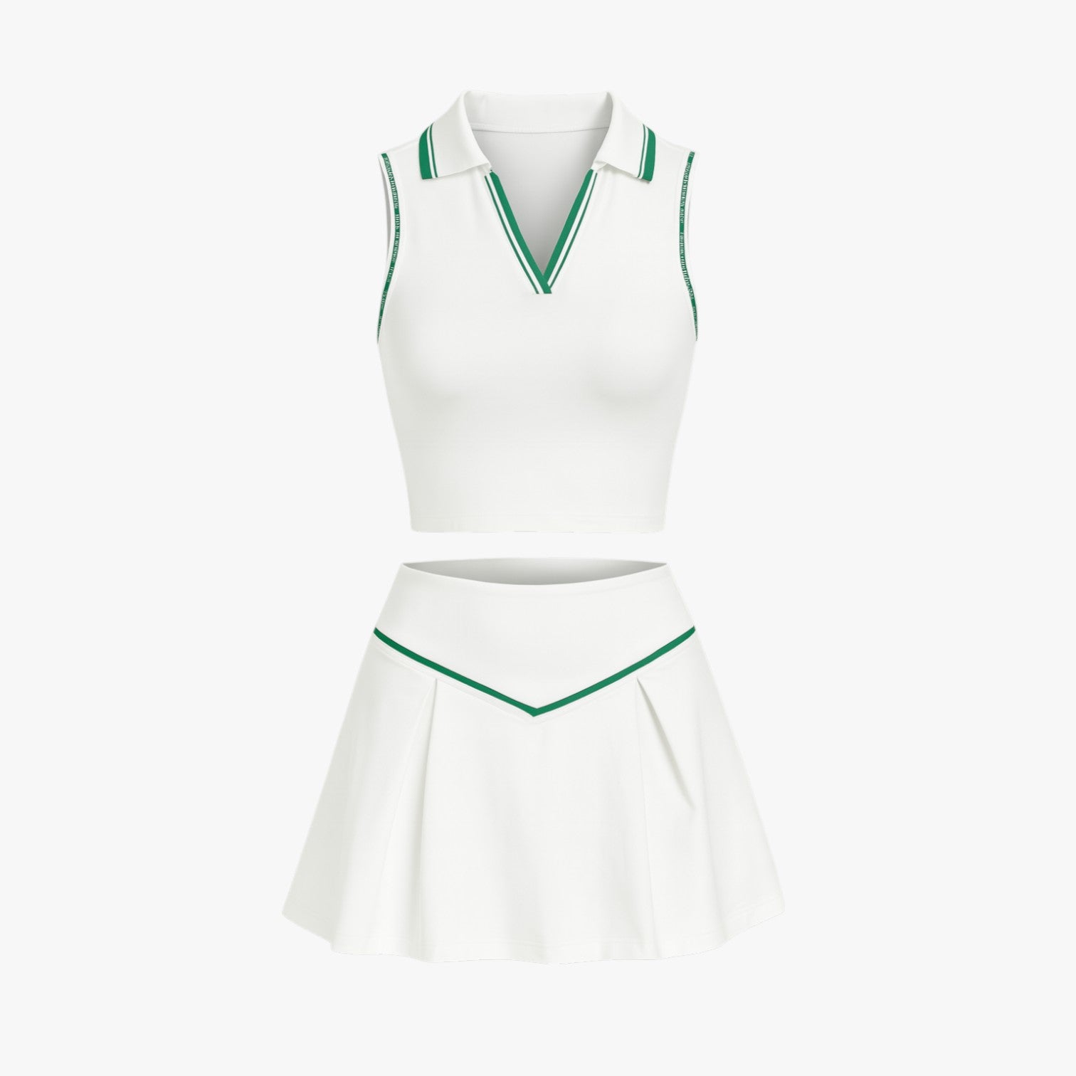Stile e supporto – Completo da tennis da donna in 2 pezzi con top imbottito - Bianco - clothes completo donna imbottito pezzi stile stile supporto supporto tennis women clothes women set clothes women sportswear - Concept Palermo