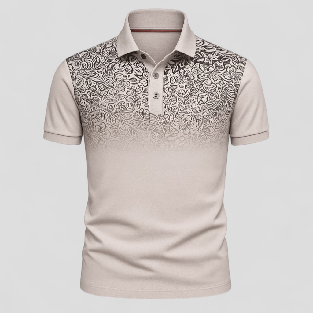 Polo Uomo Manica Corta Estiva Stile Gradiente Cotone - Khaki - abbigliamento casual uomo camicia estiva corta cotone estiva gradiente manica men's top clothes polo polo comfort e traspirabilità polo cotone misto polo estiva uomo polo lavabile in lavatrice polo maniche corte polo moda estate polo stampa gradiente polo trendy polo uomo - Concept Palermo